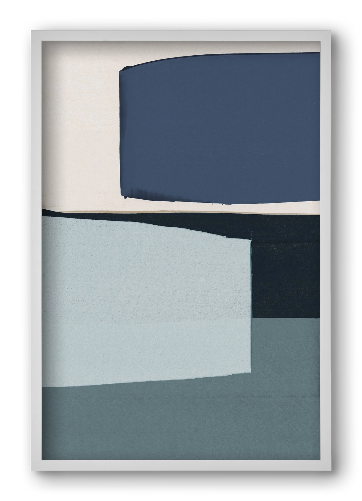 Calm Blue, 40x60 cm (40x60 cm), Fehér keret