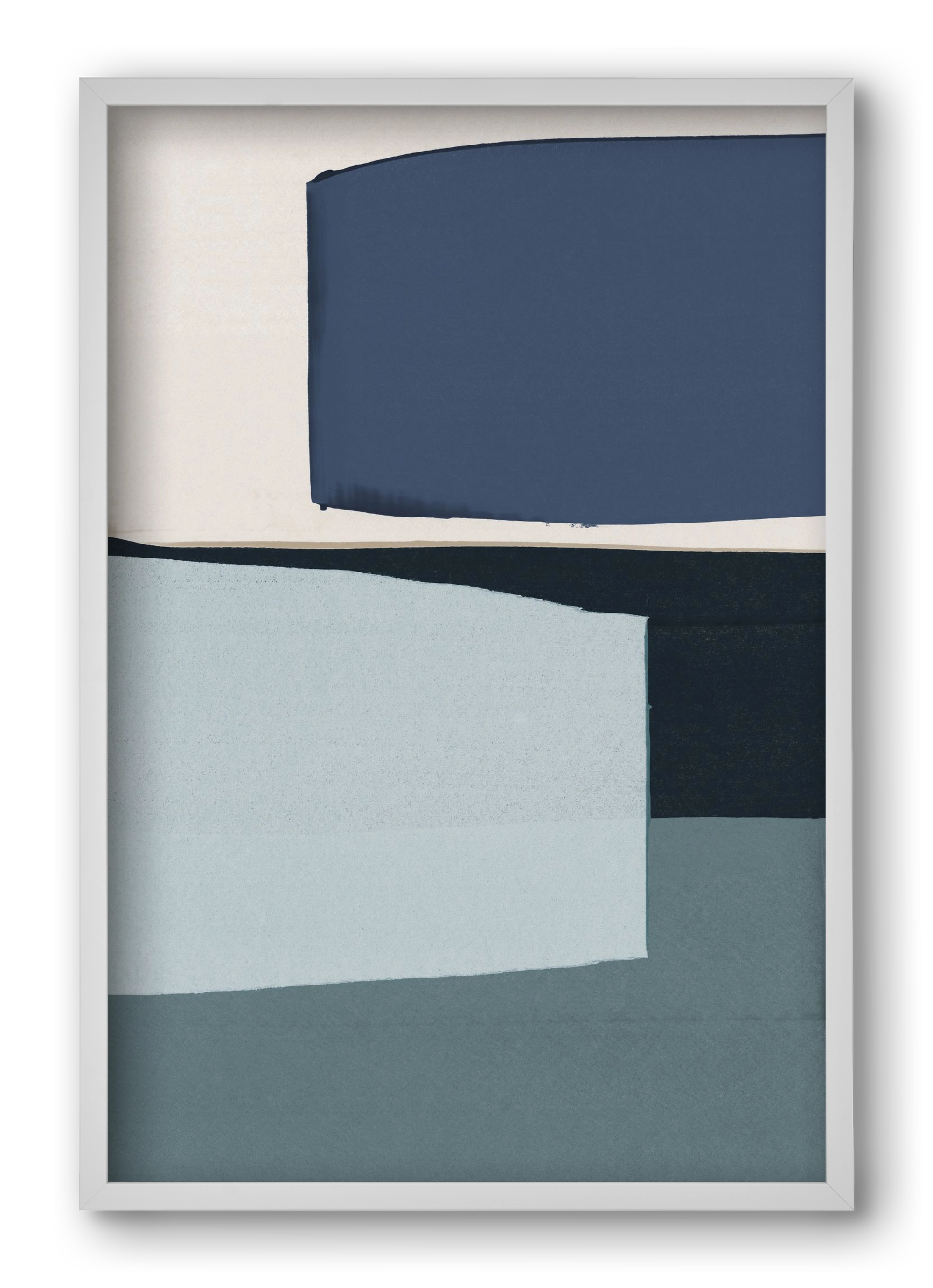 Calm Blue, 40x60 cm (40x60 cm), Fehér keret