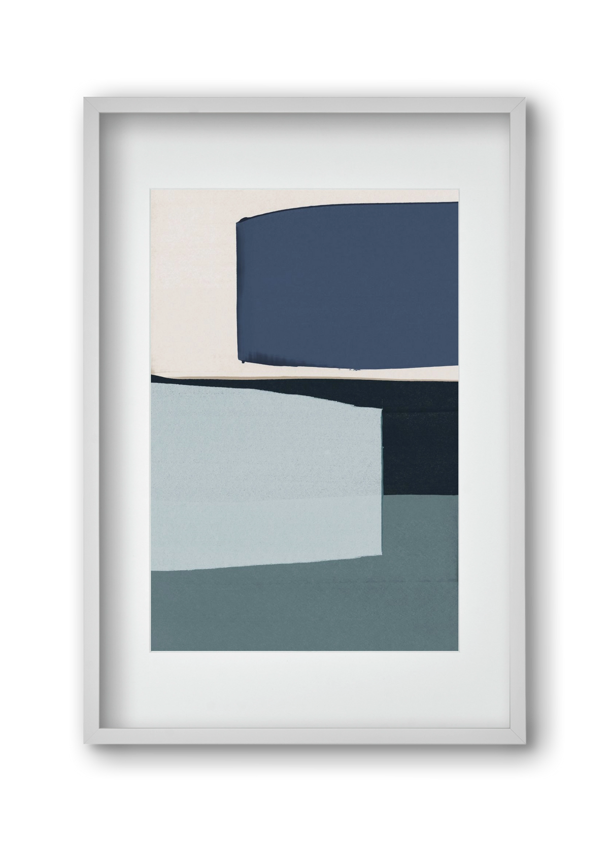 Calm Blue, 30x45 cm (20x30 cm), Fehér keret, paszpartuval