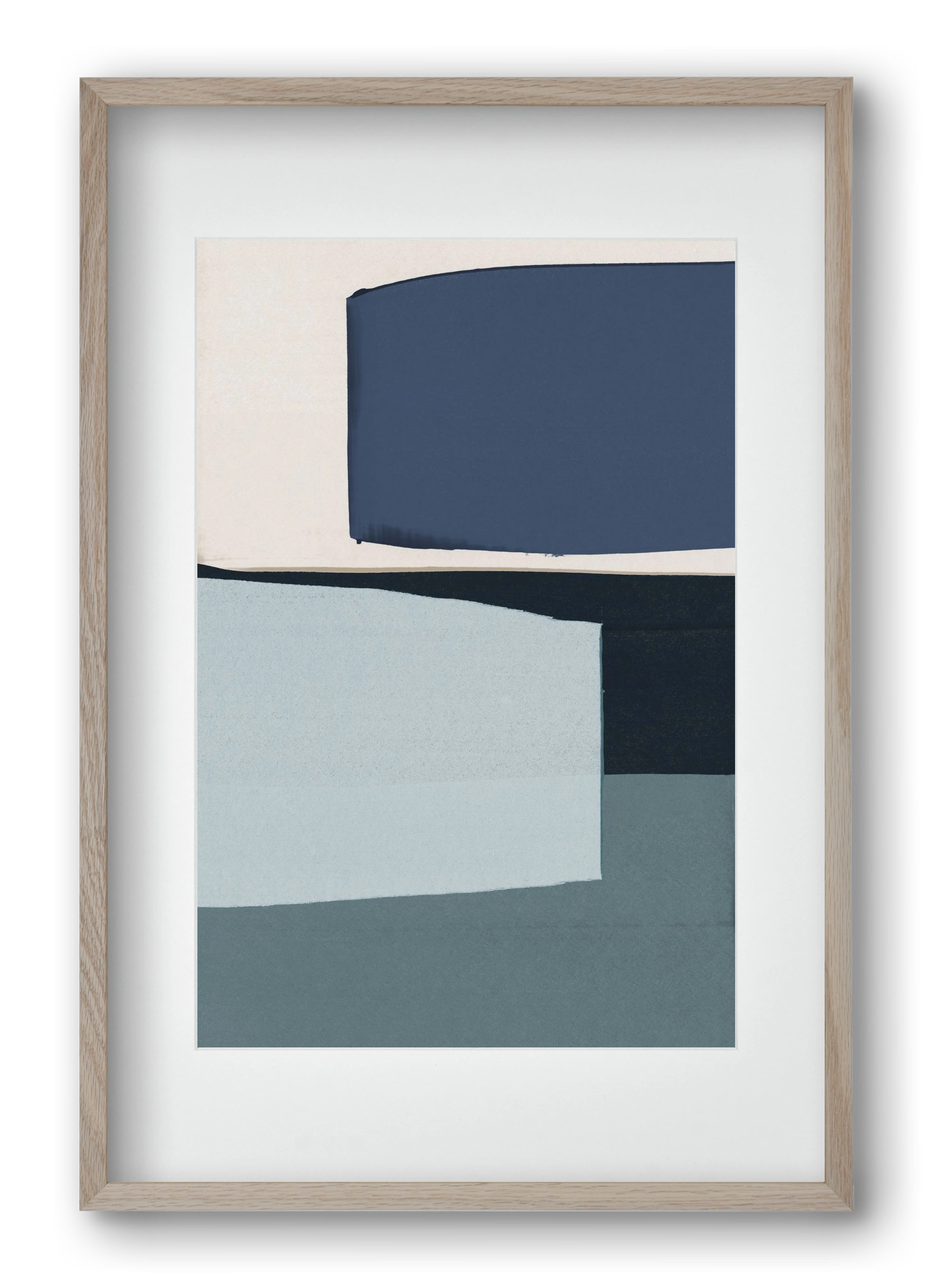 Calm Blue, 40x60 cm (30x45 cm), Tölgy keret, paszpartuval