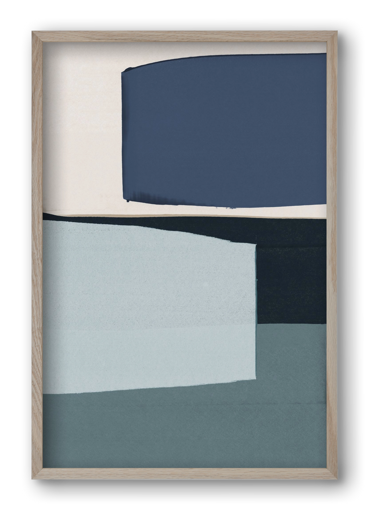 Calm Blue, 40x60 cm (40x60 cm), Tölgy keret