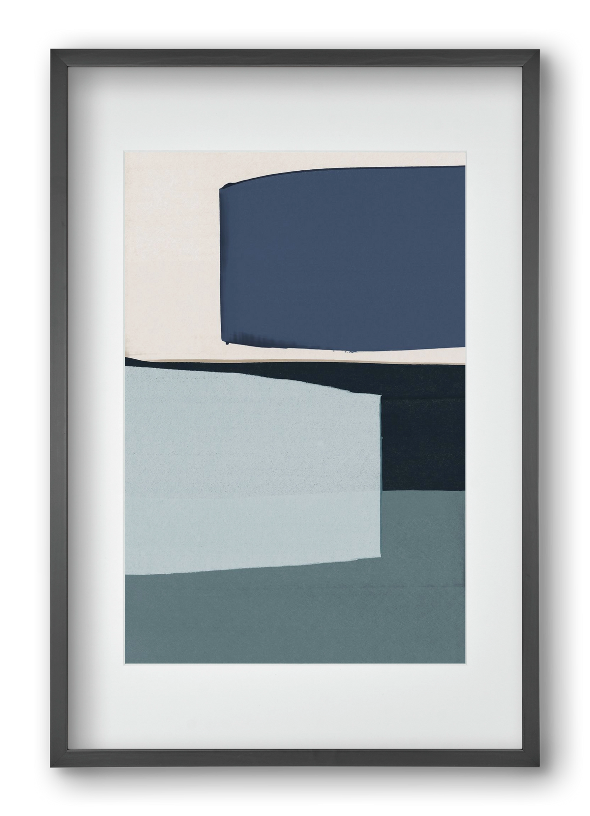 Calm Blue, 40x60 cm (30x45 cm), Fekete keret, paszpartuval