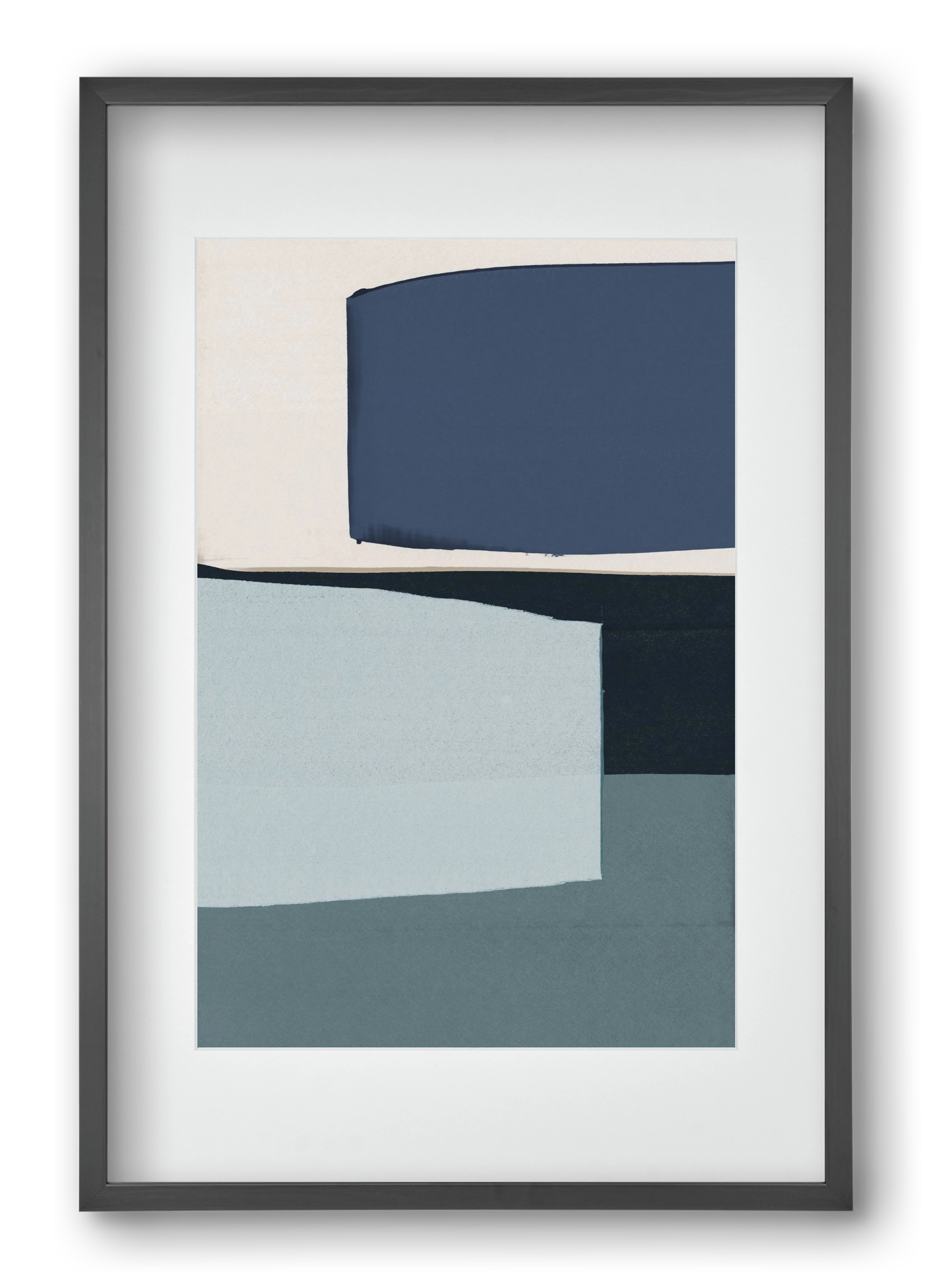 Calm Blue, 40x60 cm (30x45 cm), Fekete keret, paszpartuval