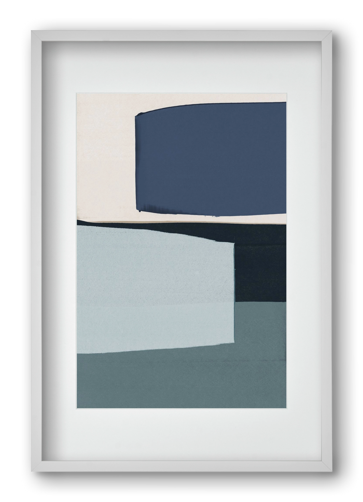 Calm Blue, 40x60 cm (30x45 cm), Fehér keret, paszpartuval