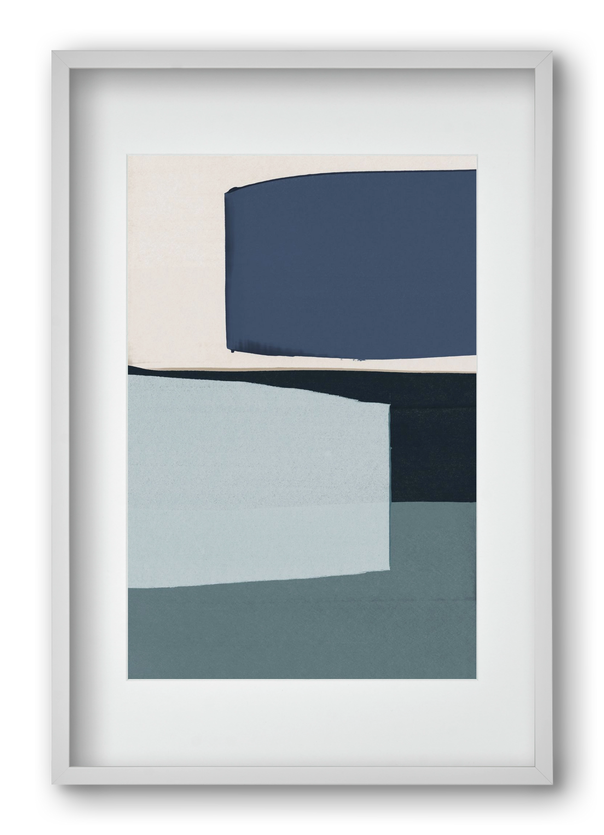 Calm Blue, 40x60 cm (30x45 cm), Fehér keret, paszpartuval