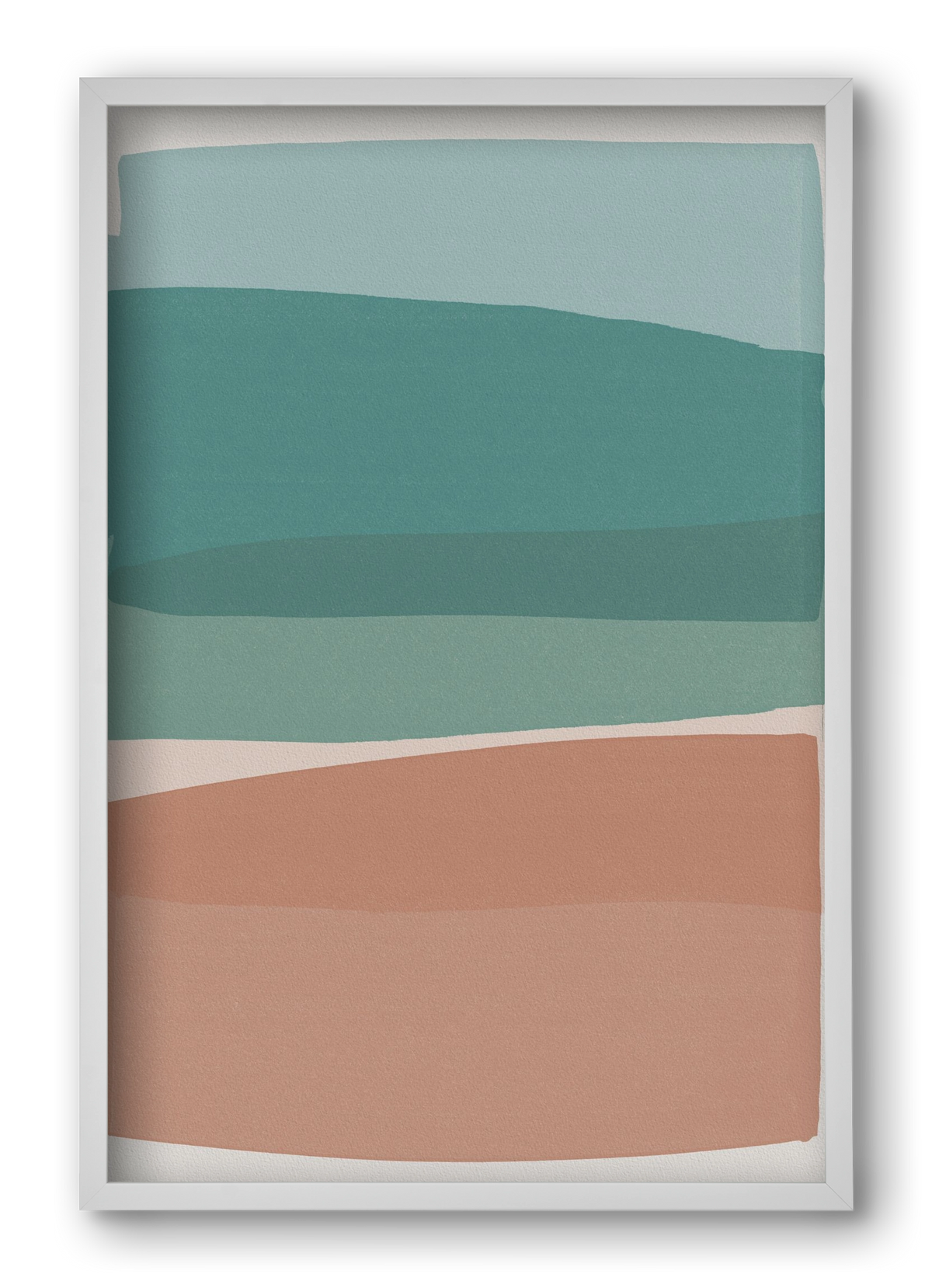 Modern Turquoise and Pink, 40x60 cm (40x60 cm), Fehér keret