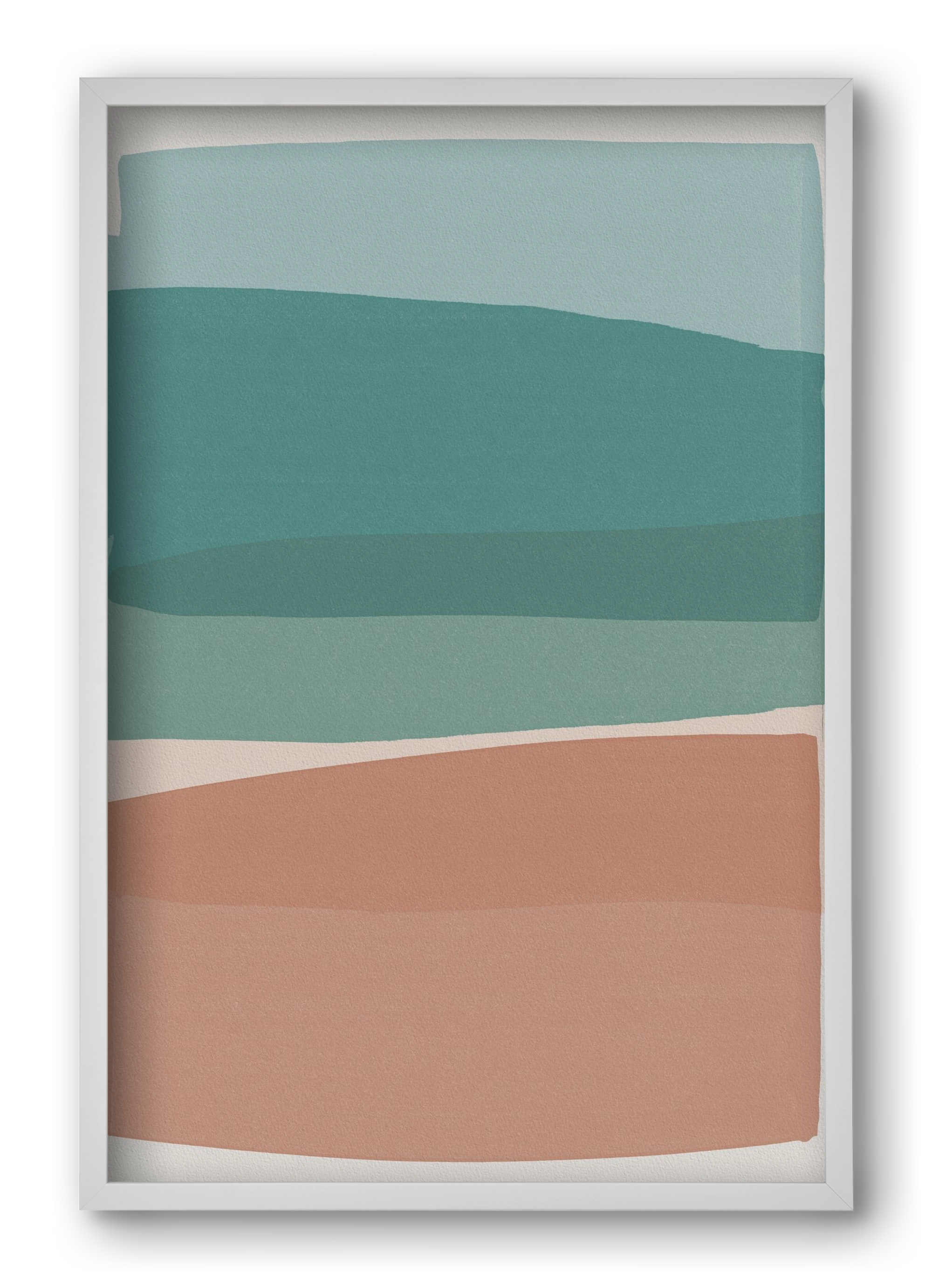 Modern Turquoise and Pink, 40x60 cm (40x60 cm), Fehér keret