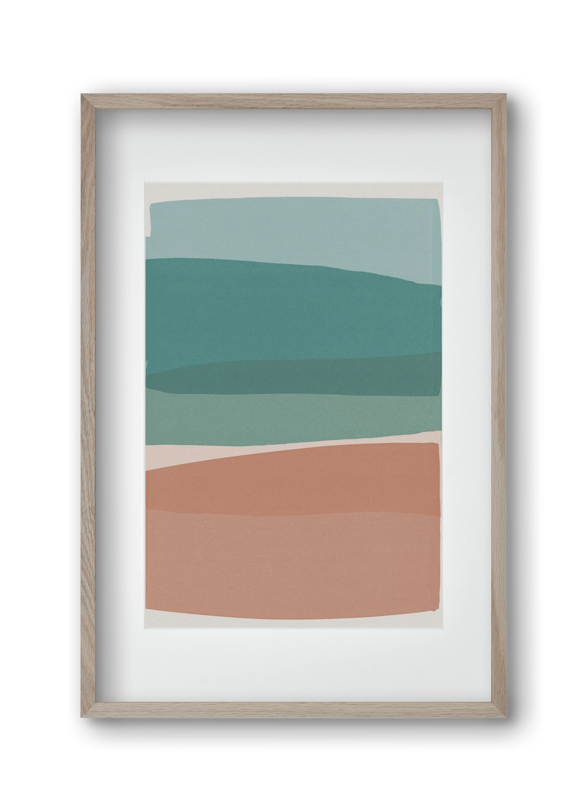 Modern Turquoise and Pink, 30x45 cm (20x30 cm), Tölgy keret, paszpartuval