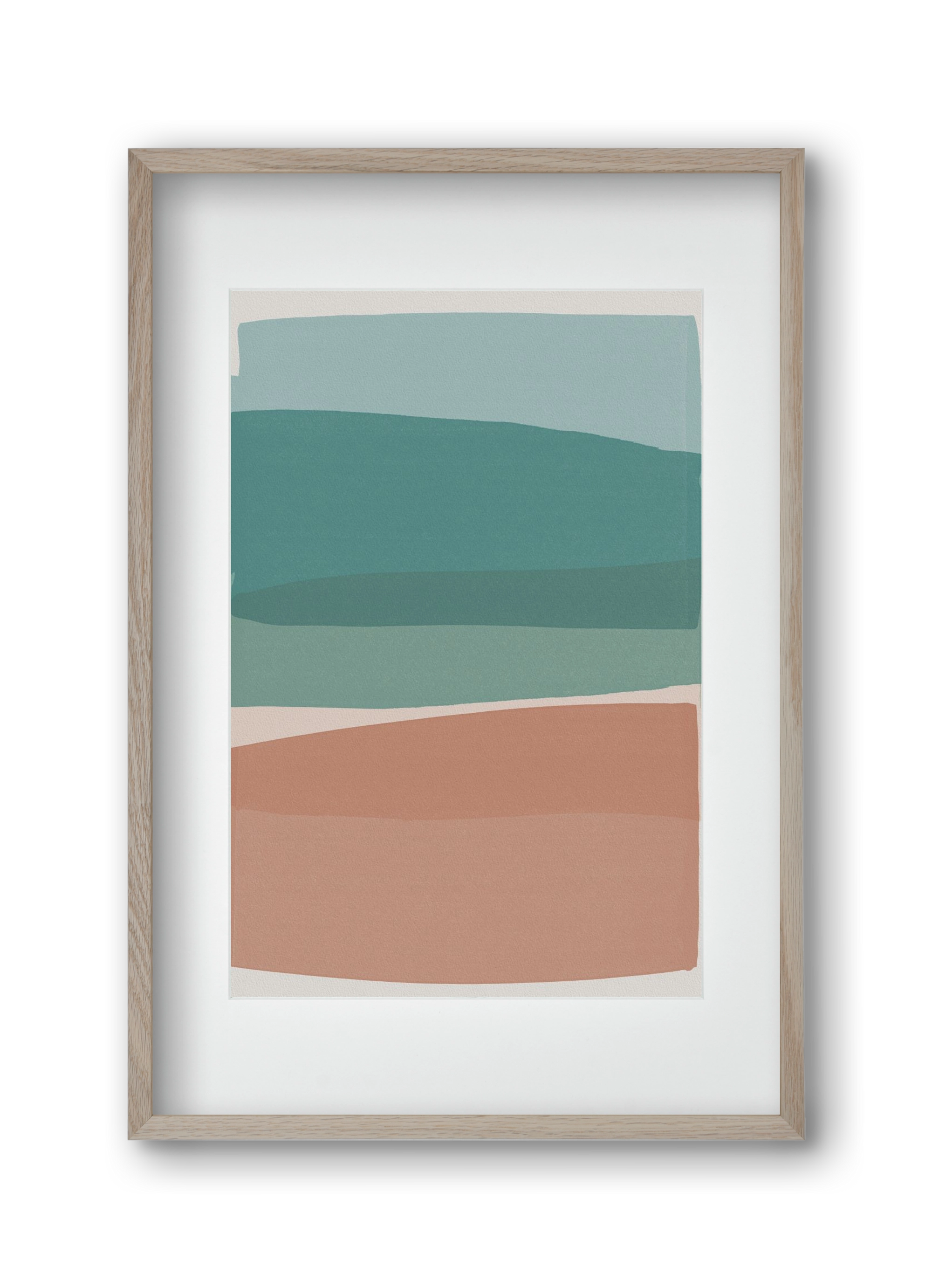 Modern Turquoise and Pink, 30x45 cm (20x30 cm), Tölgy keret, paszpartuval