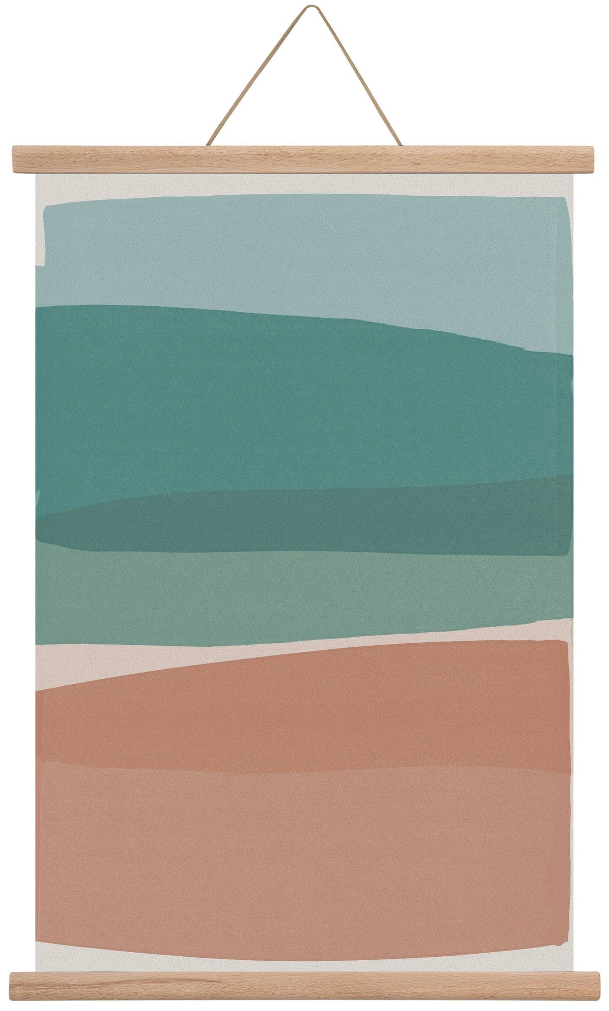 Modern Turquoise and Pink, 40x60 cm (40x60 cm), Tölgy akasztó