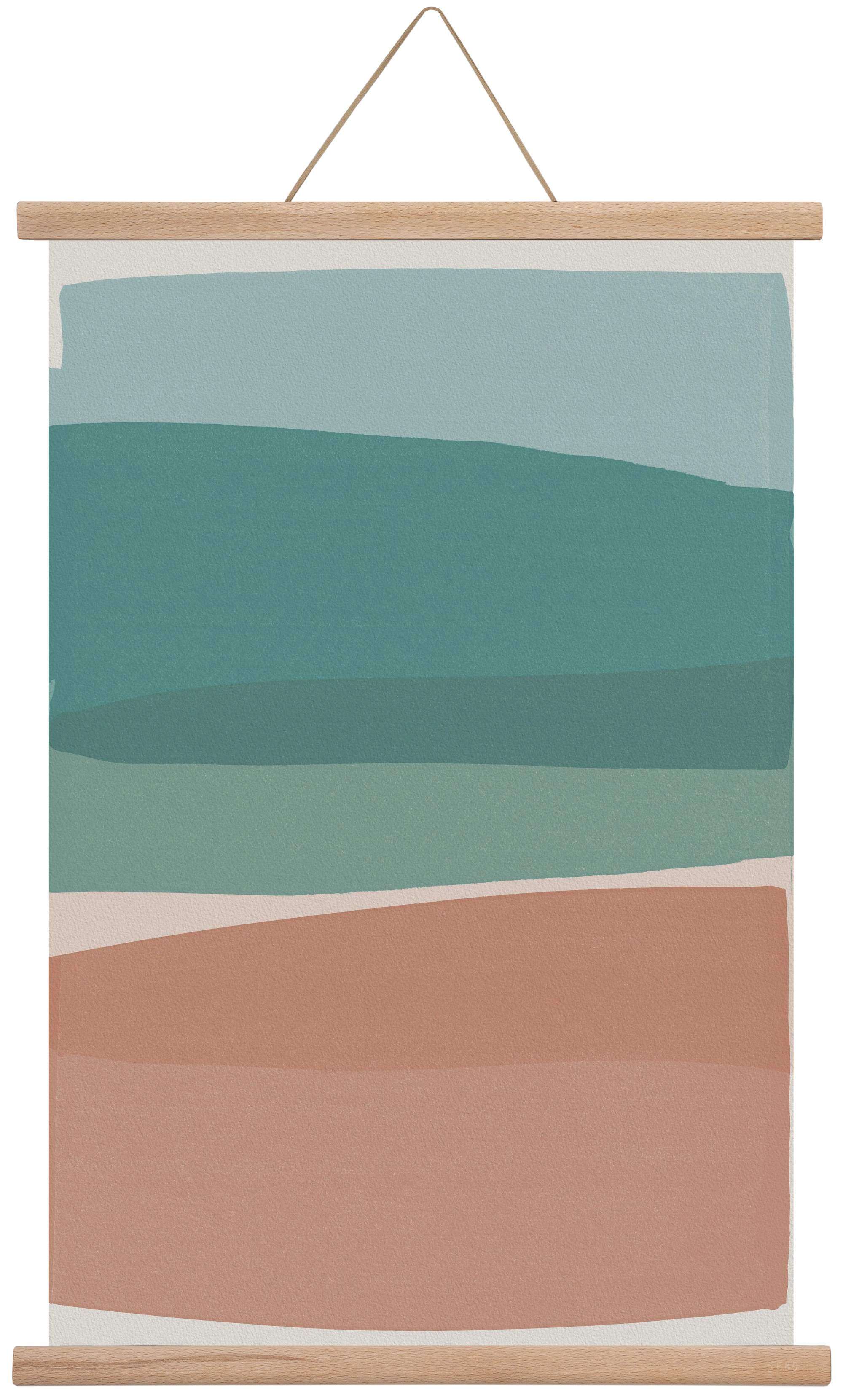 Modern Turquoise and Pink, 40x60 cm (40x60 cm), Tölgy akasztó