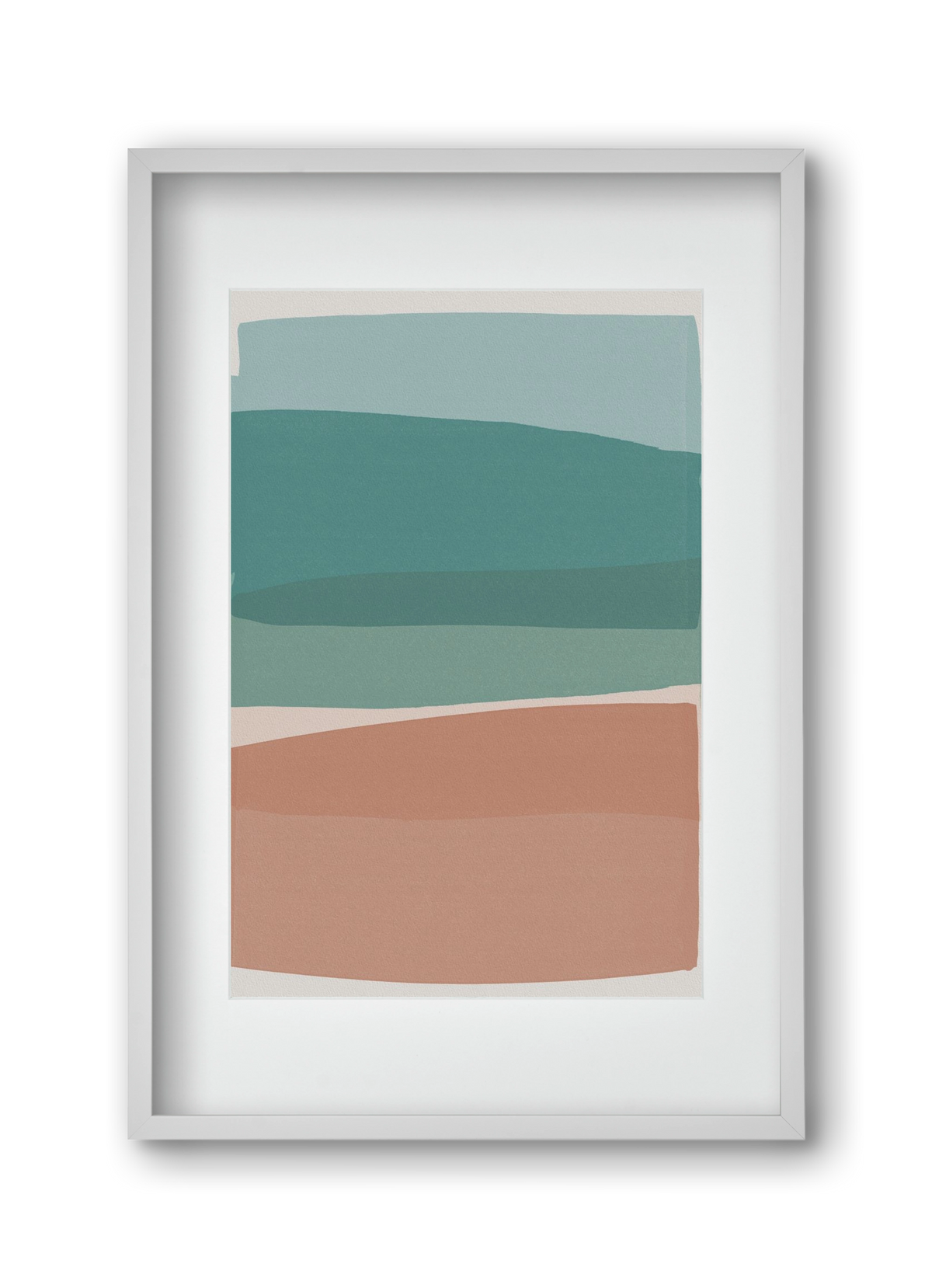 Modern Turquoise and Pink, 30x45 cm (20x30 cm), Fehér keret, paszpartuval