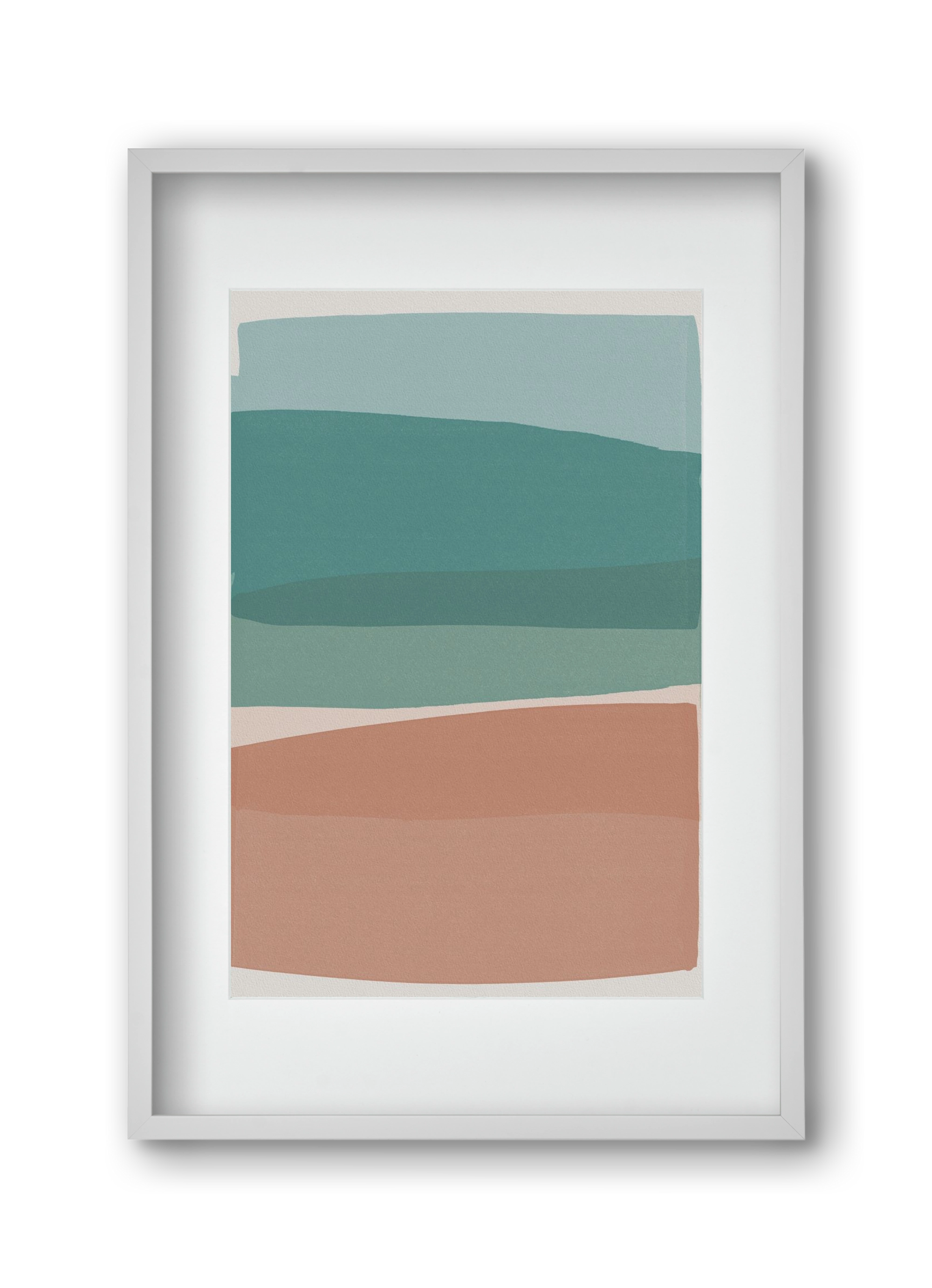 Modern Turquoise and Pink, 30x45 cm (20x30 cm), Fehér keret, paszpartuval