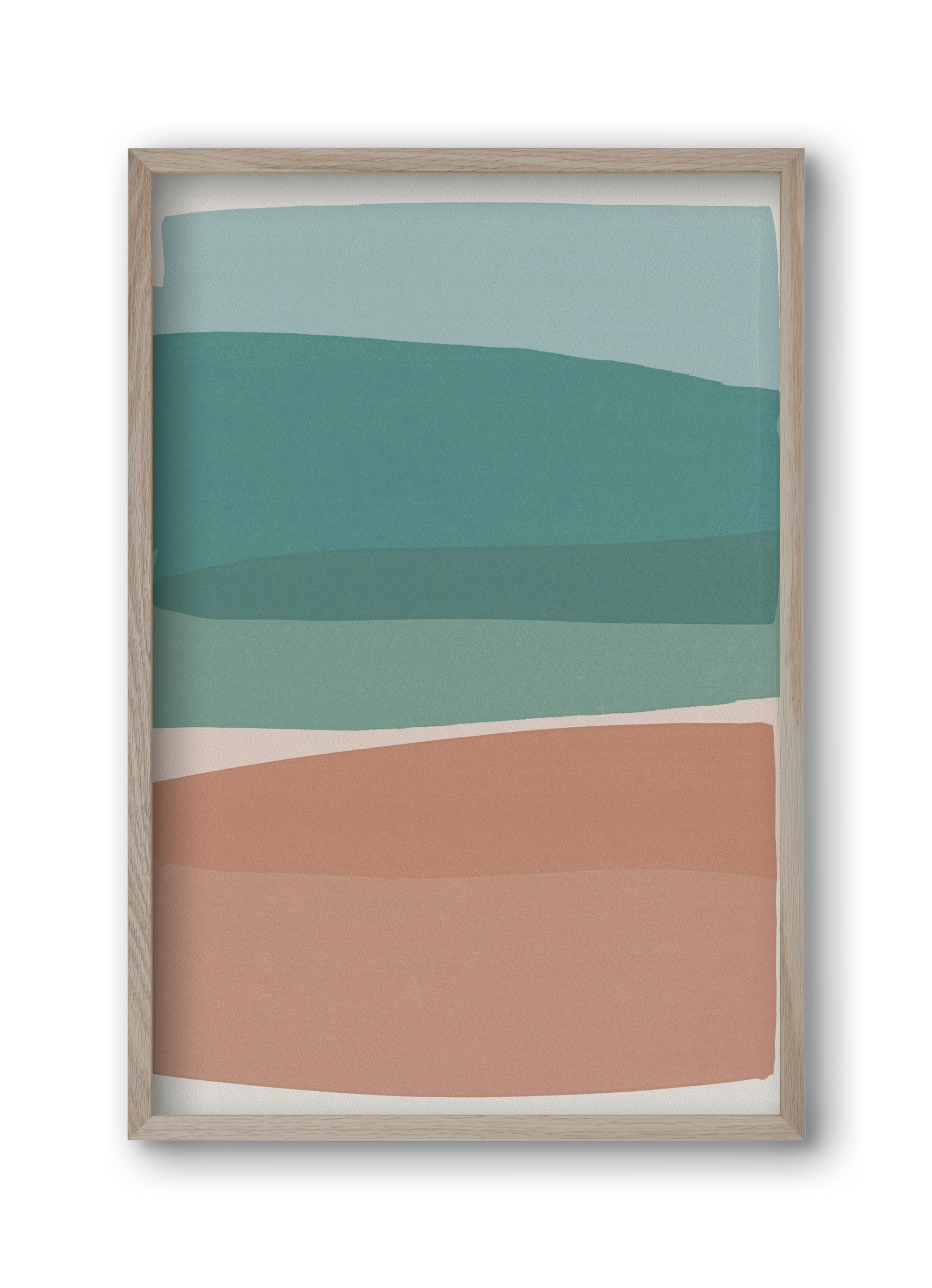 Modern Turquoise and Pink, 30x45 cm (30x45 cm), Tölgy keret