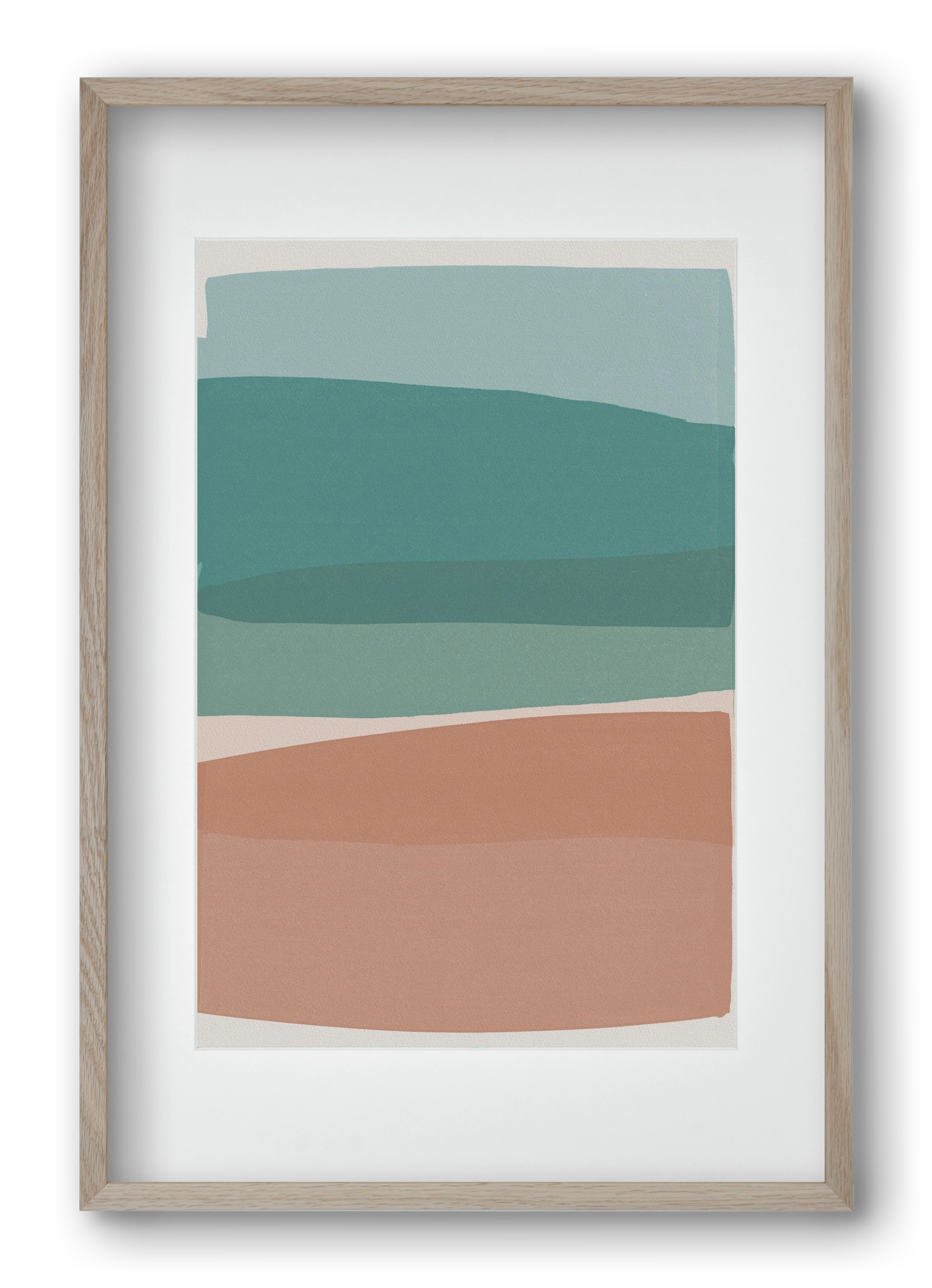 Modern Turquoise and Pink, 40x60 cm (30x45 cm), Tölgy keret, paszpartuval