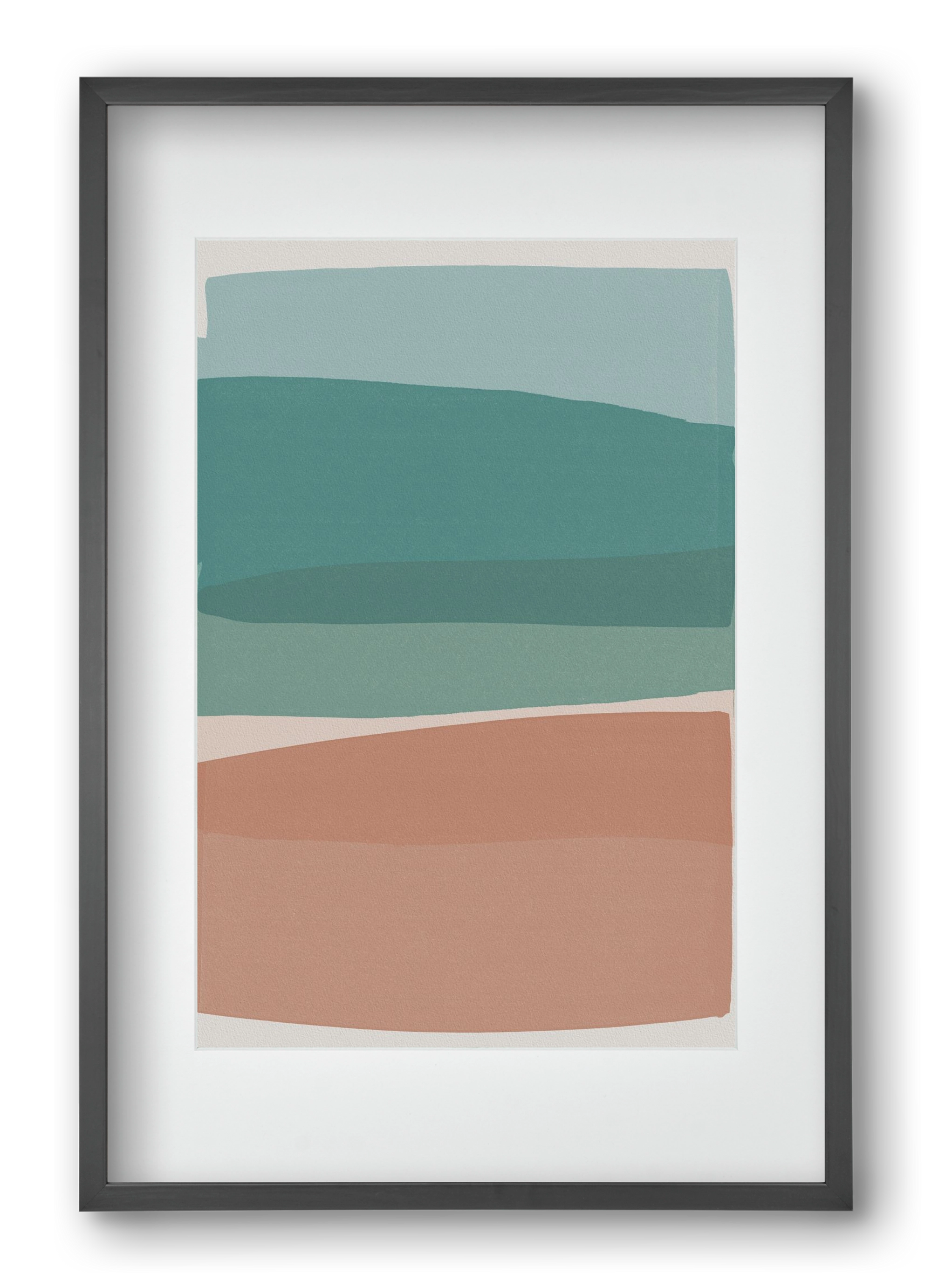 Modern Turquoise and Pink, 40x60 cm (30x45 cm), Fekete keret, paszpartuval