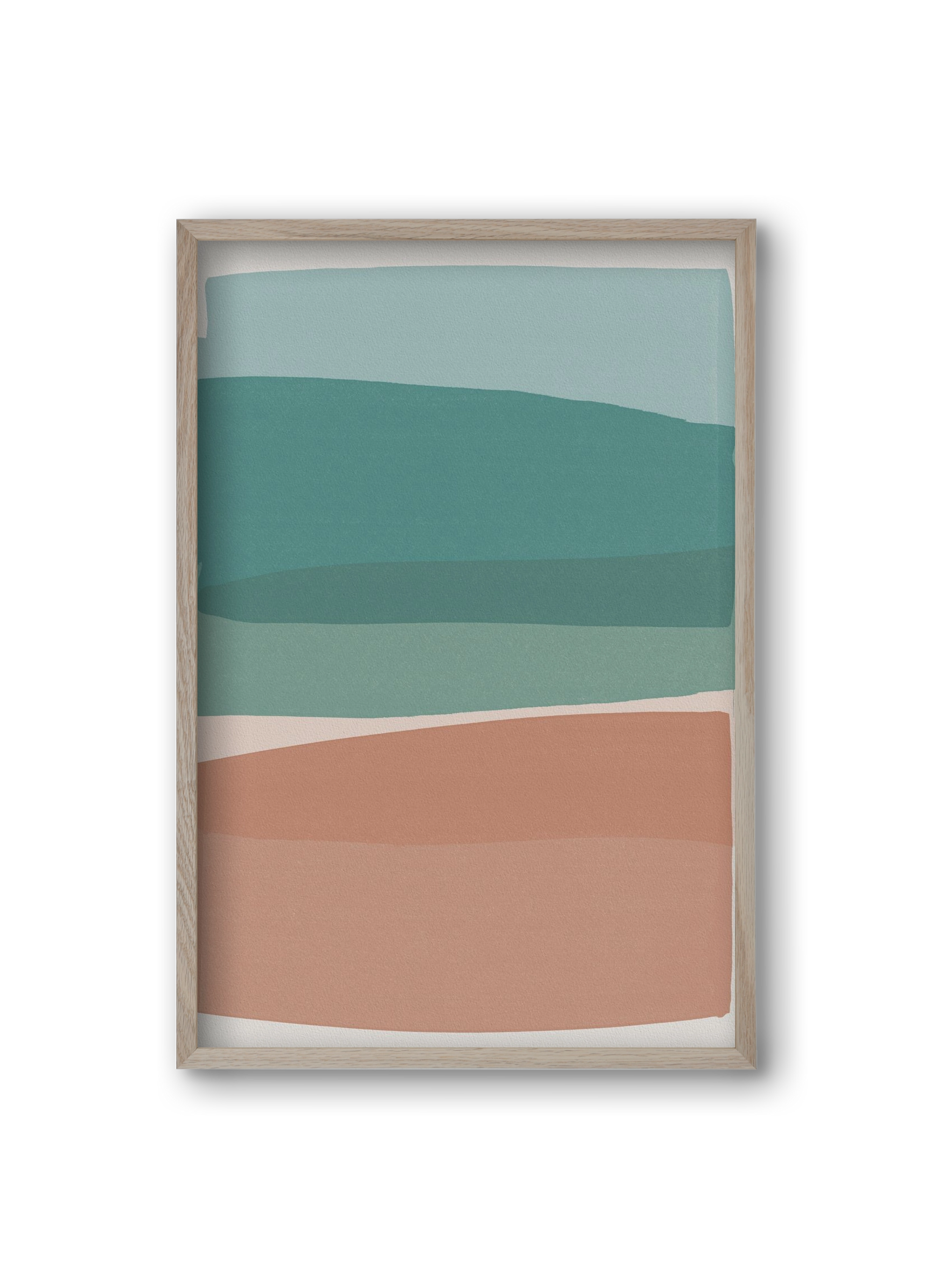 Modern Turquoise and Pink, 20x30 cm (20x30 cm), Tölgy keret