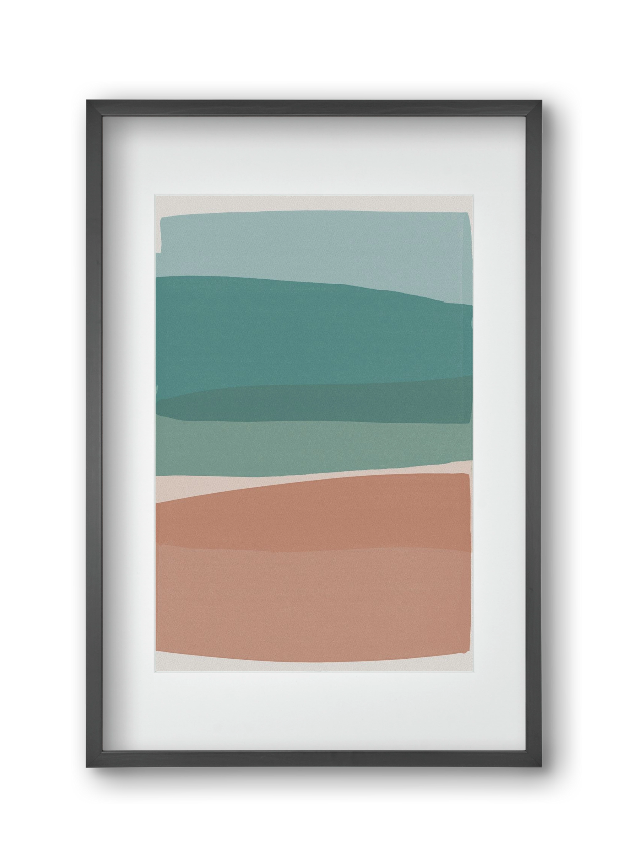 Modern Turquoise and Pink, 30x45 cm (20x30 cm), Fekete keret, paszpartuval