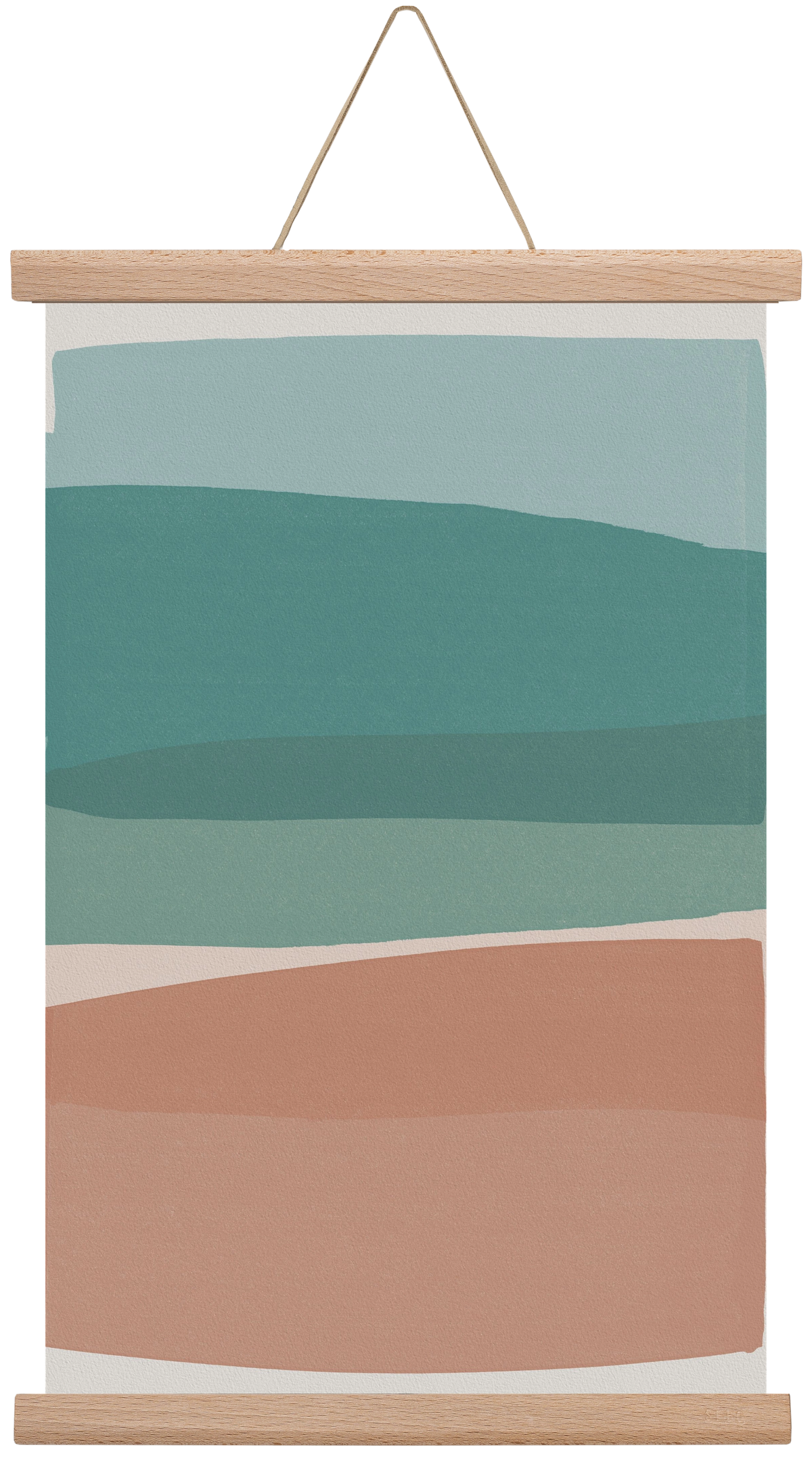 Modern Turquoise and Pink, 30x45 cm (30x45 cm), Tölgy akasztó