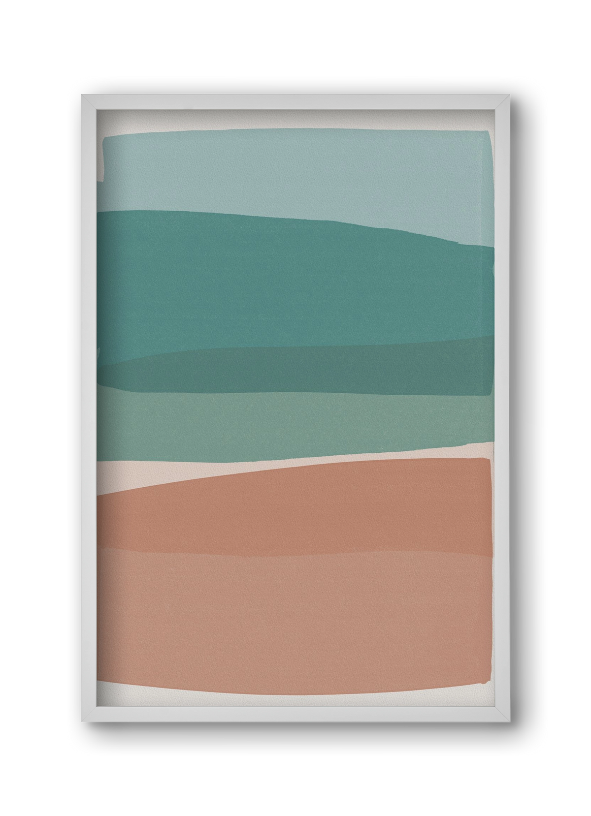 Modern Turquoise and Pink, 30x45 cm (30x45 cm), Fehér keret