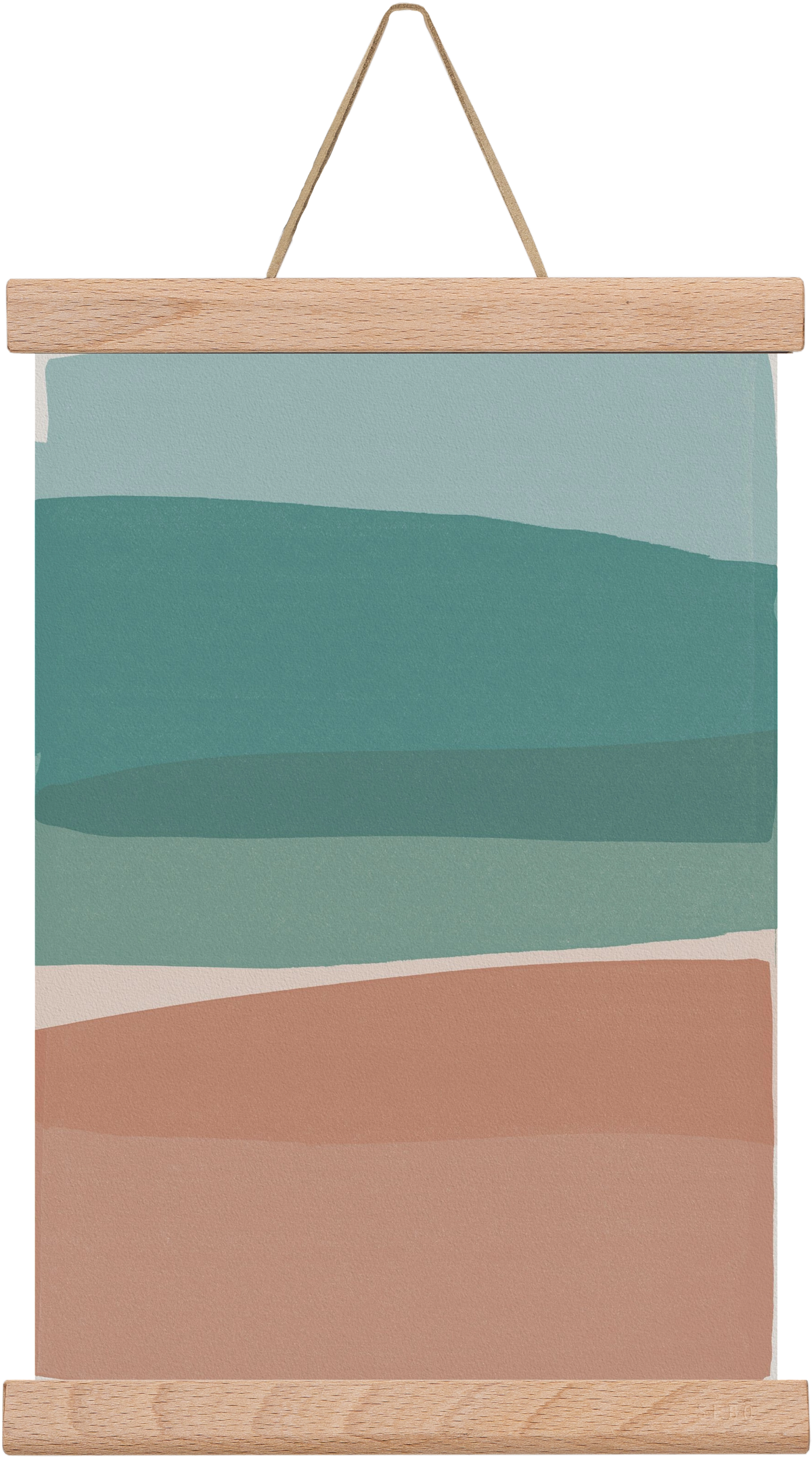 Modern Turquoise and Pink, 20x30 cm (20x30 cm), Tölgy akasztó