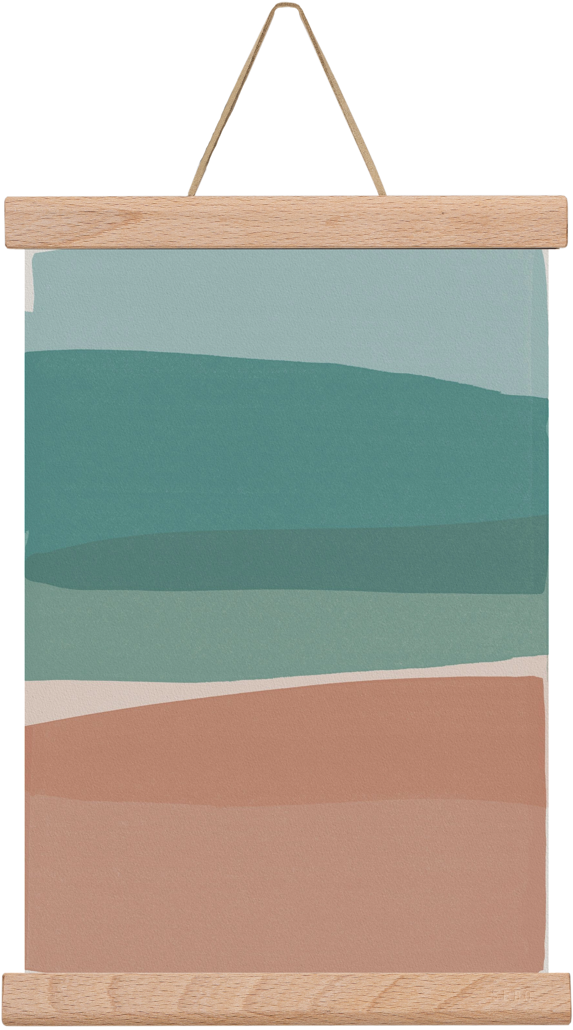 Modern Turquoise and Pink, 20x30 cm (20x30 cm), Tölgy akasztó