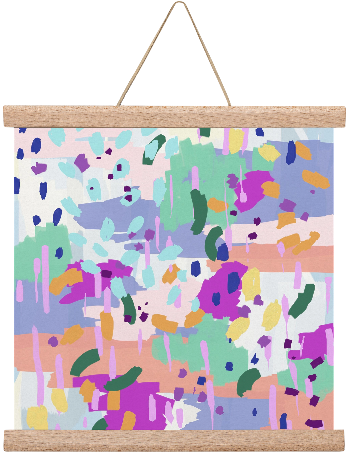 Oil Abstract I, 30x30 cm (30x30 cm), Tölgy akasztó