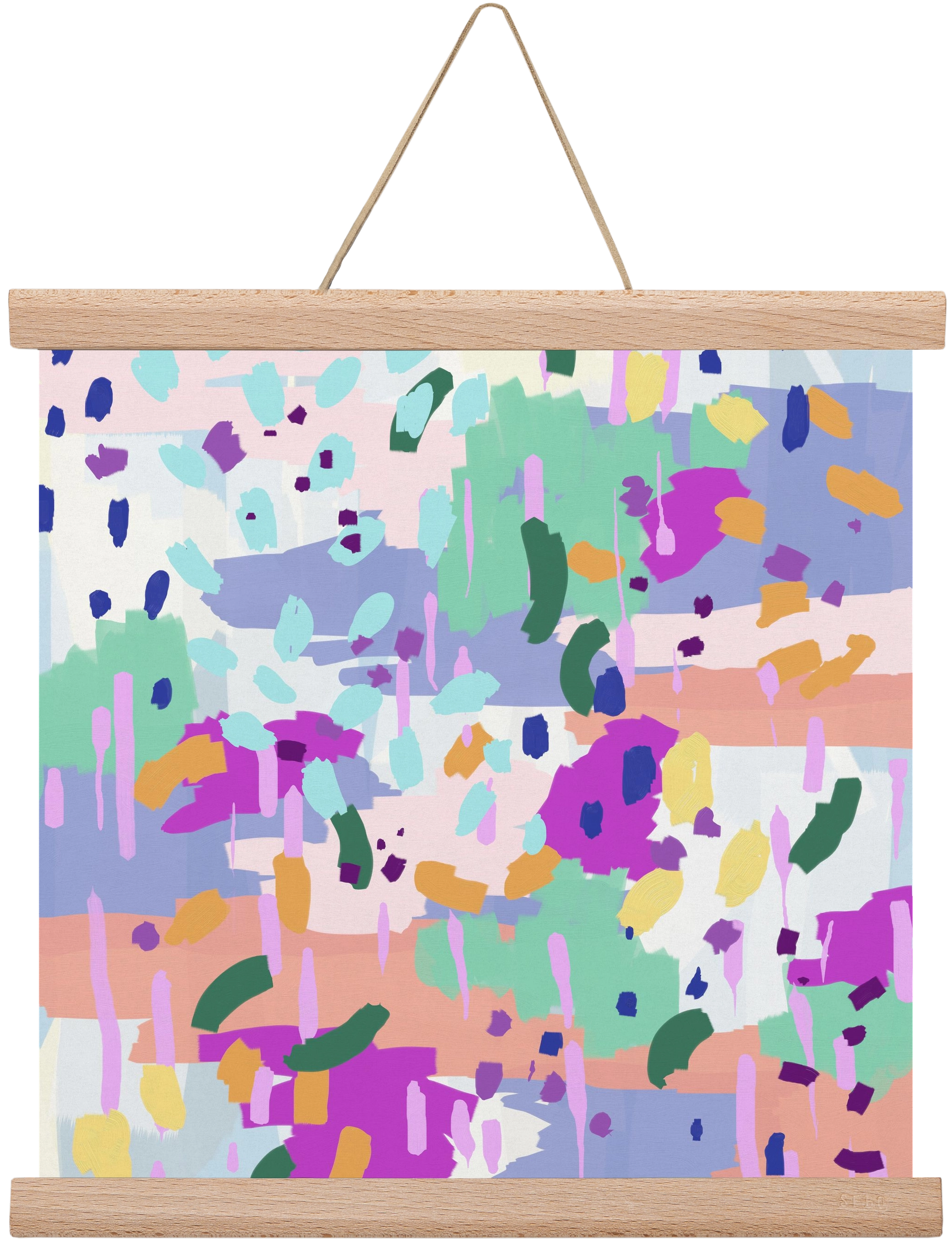 Oil Abstract I, 30x30 cm (30x30 cm), Tölgy akasztó