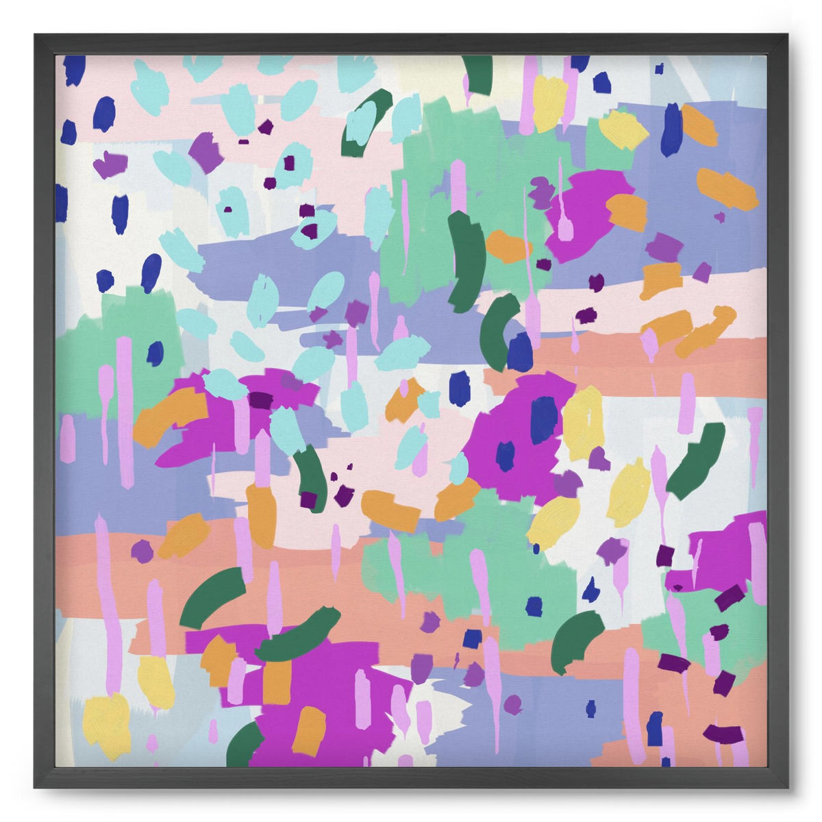 Oil Abstract I, 50x50 cm (50x50 cm), Fekete keret