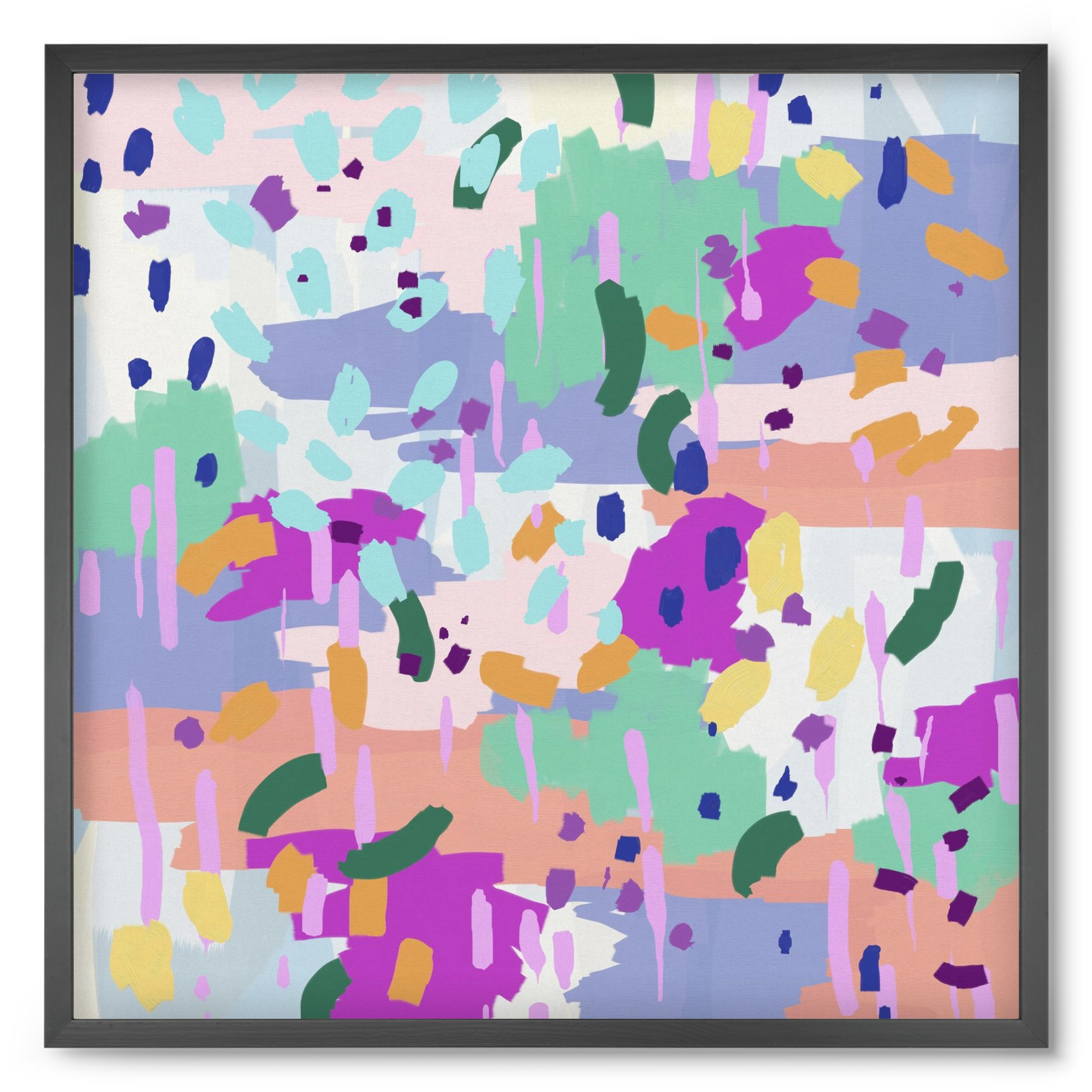 Oil Abstract I, 50x50 cm (50x50 cm), Fekete keret