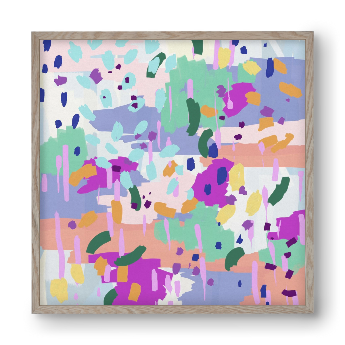 Oil Abstract I, 40x40 cm (40x40 cm), Tölgy keret