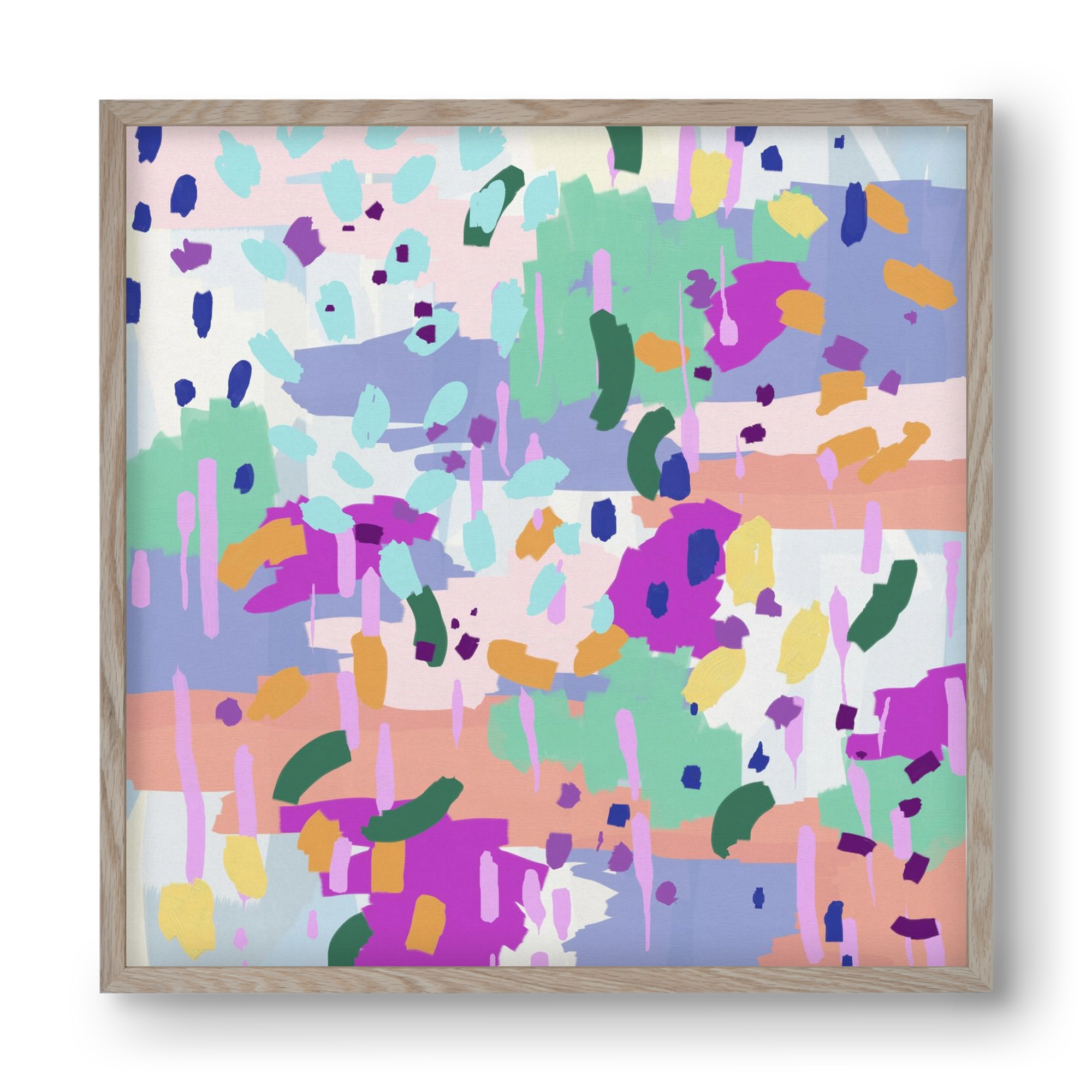 Oil Abstract I, 40x40 cm (40x40 cm), Tölgy keret