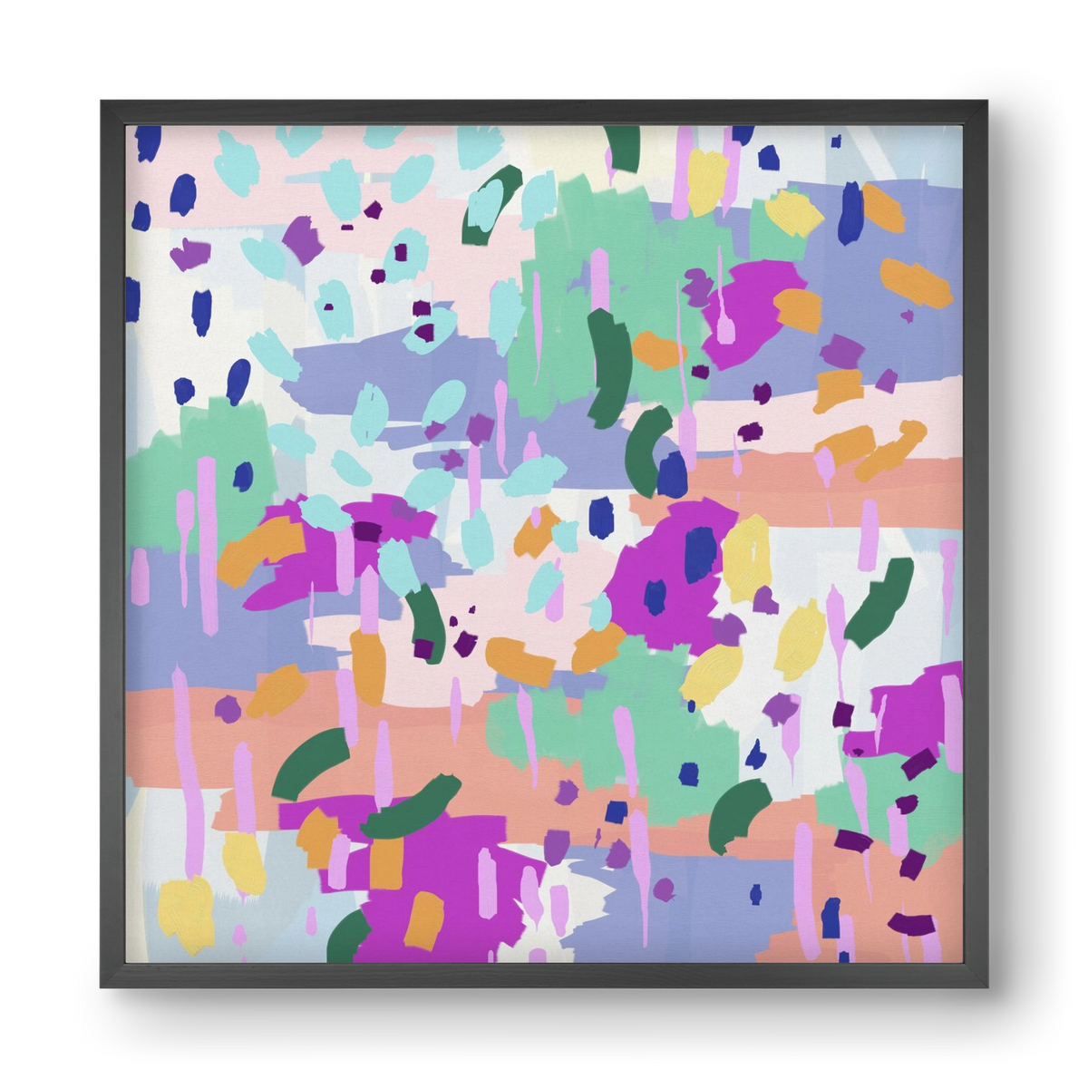 Oil Abstract I, 40x40 cm (40x40 cm), Fekete keret