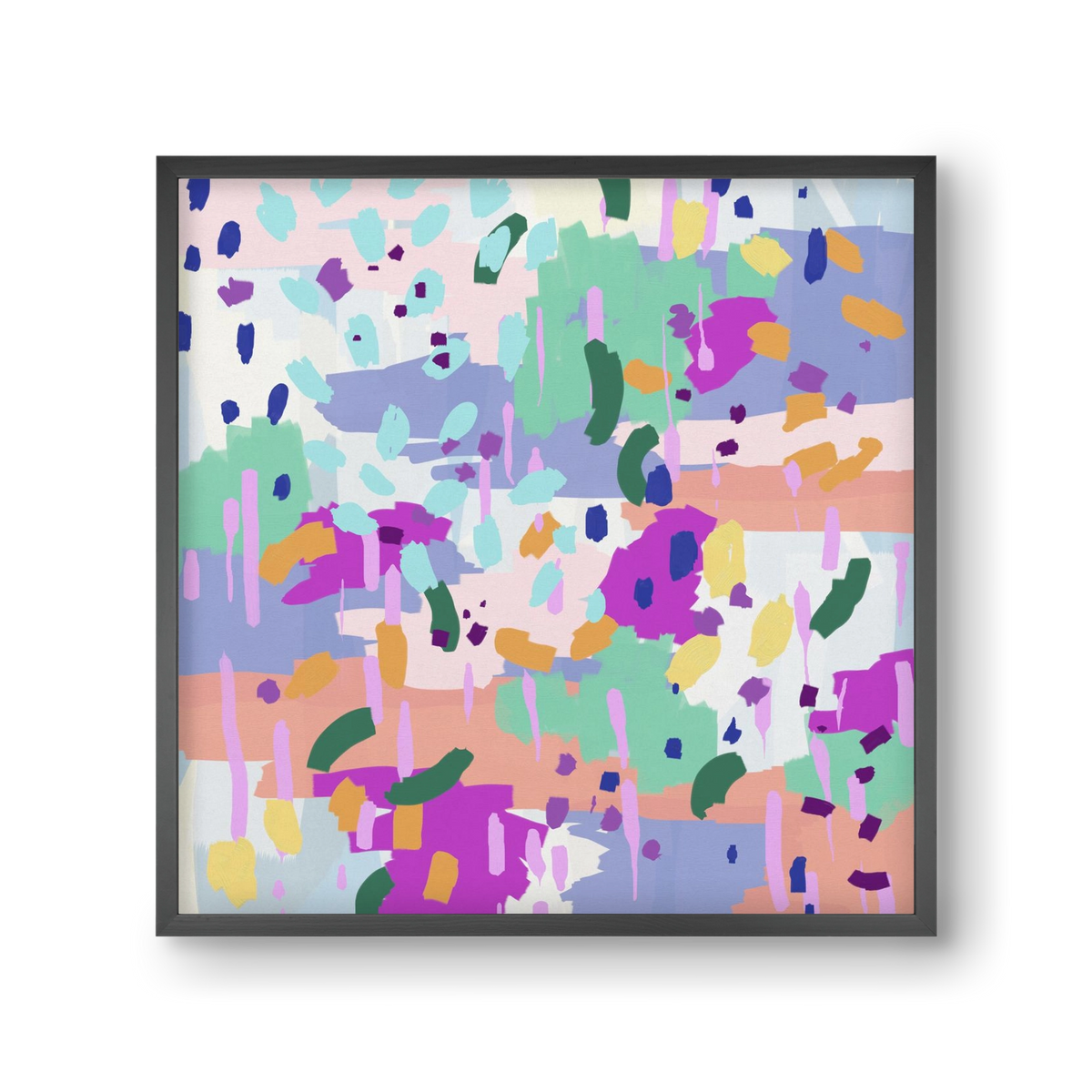 Oil Abstract I, 30x30 cm (30x30 cm), Fekete keret