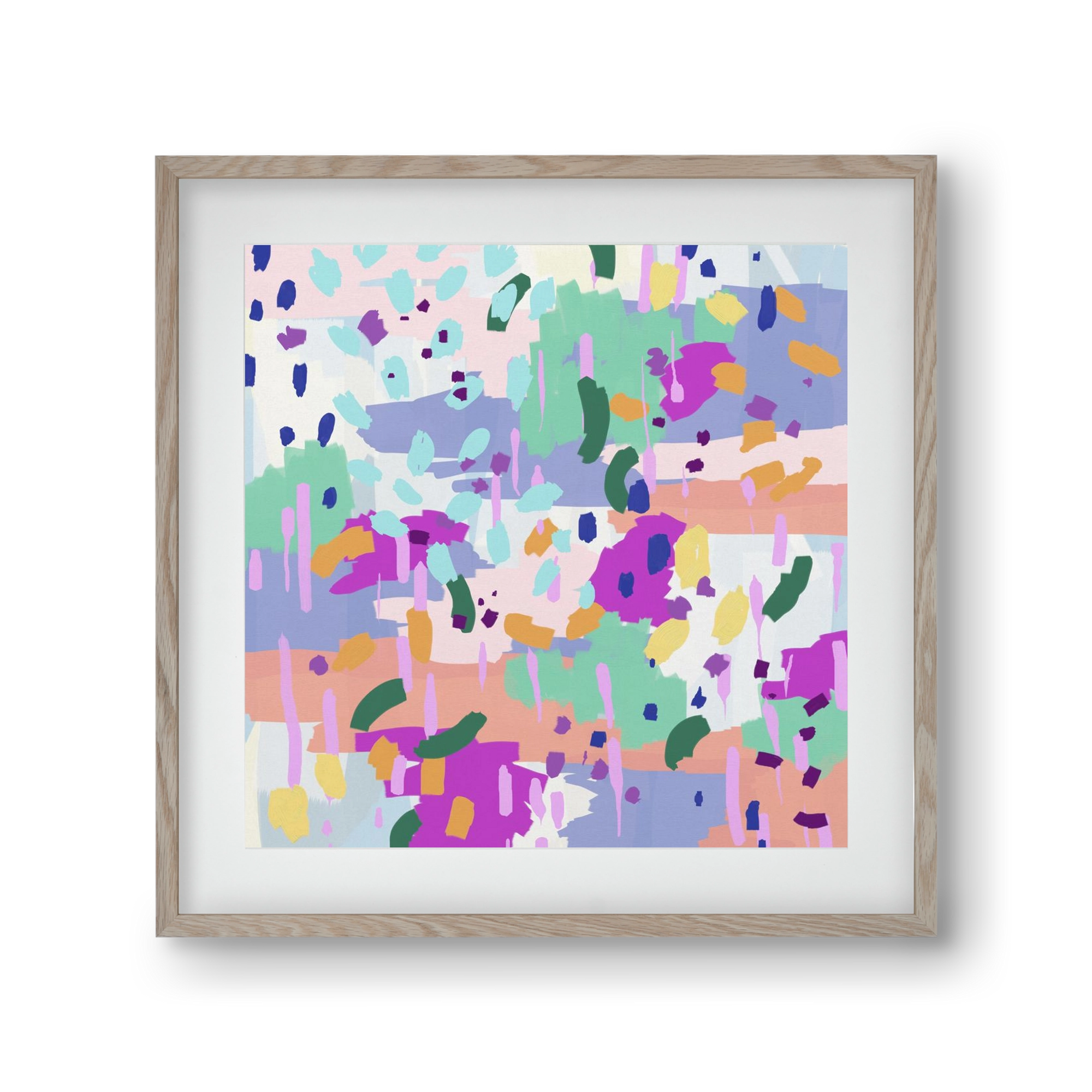 Oil Abstract I, 30x30 cm (20x20 cm), Tölgy keret, paszpartuval