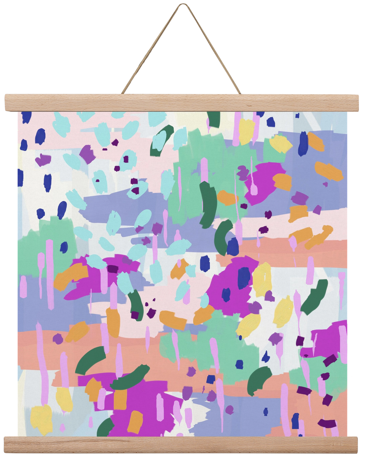 Oil Abstract I, 40x40 cm (40x40 cm), Tölgy akasztó