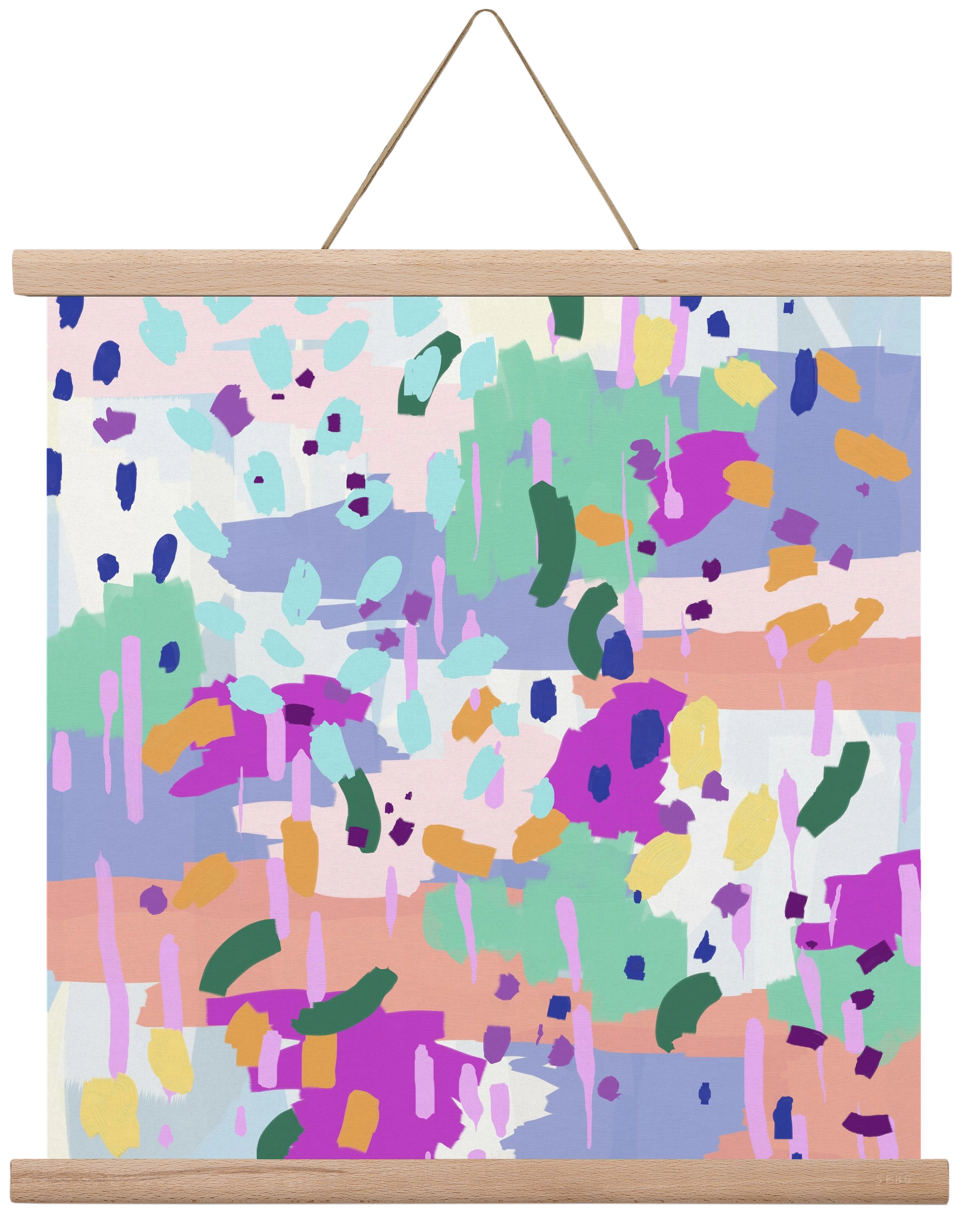 Oil Abstract I, 40x40 cm (40x40 cm), Tölgy akasztó