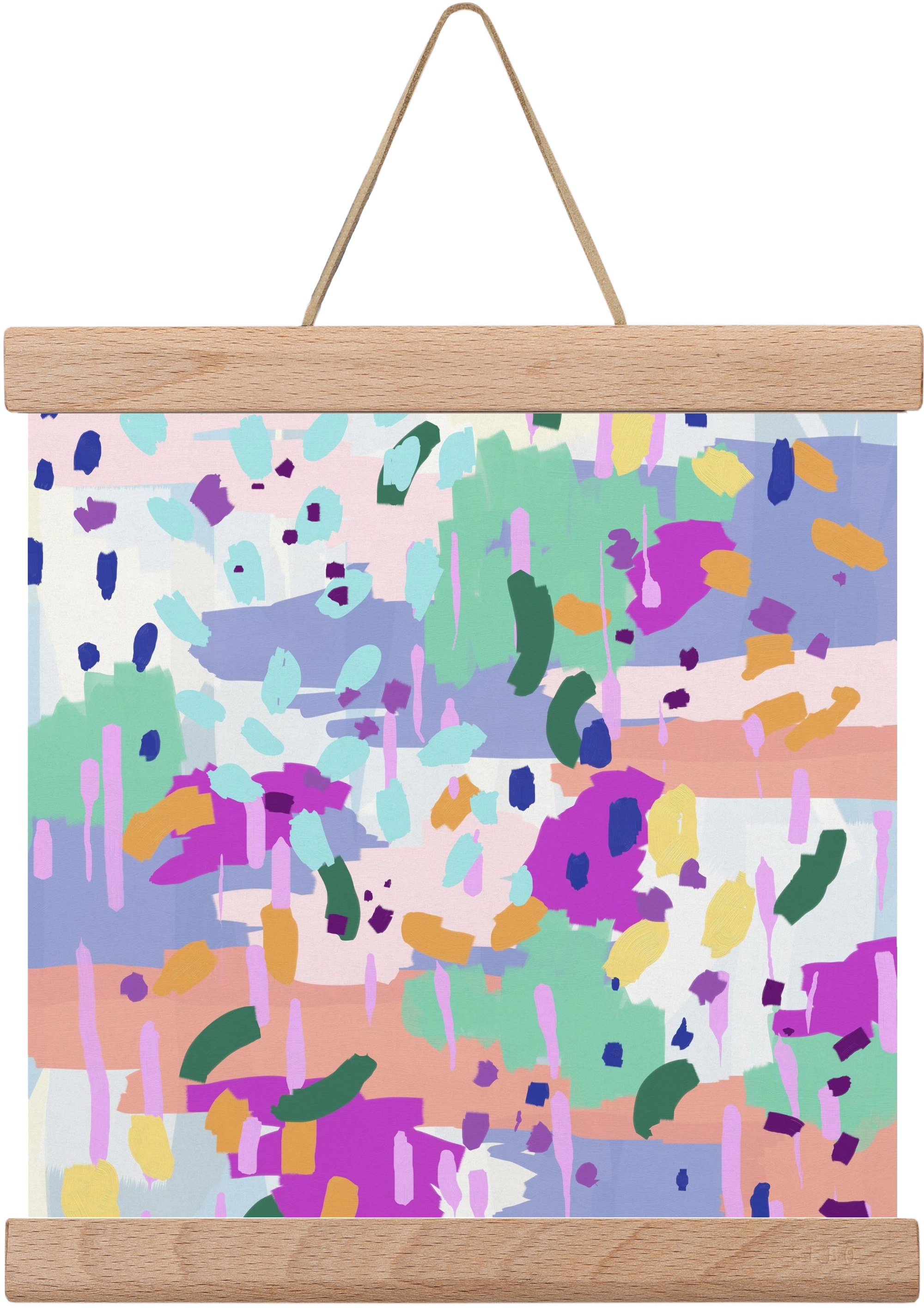 Oil Abstract I, 20x20 cm (20x20 cm), Tölgy akasztó