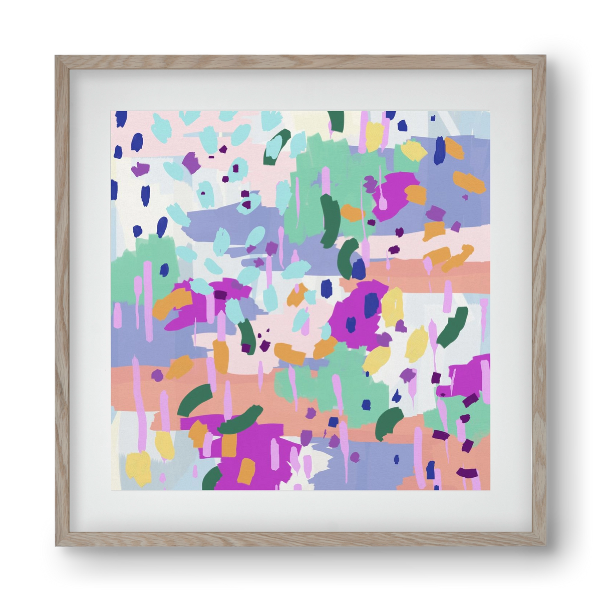 Oil Abstract I, 40x40 cm (30x30 cm), Tölgy keret, paszpartuval