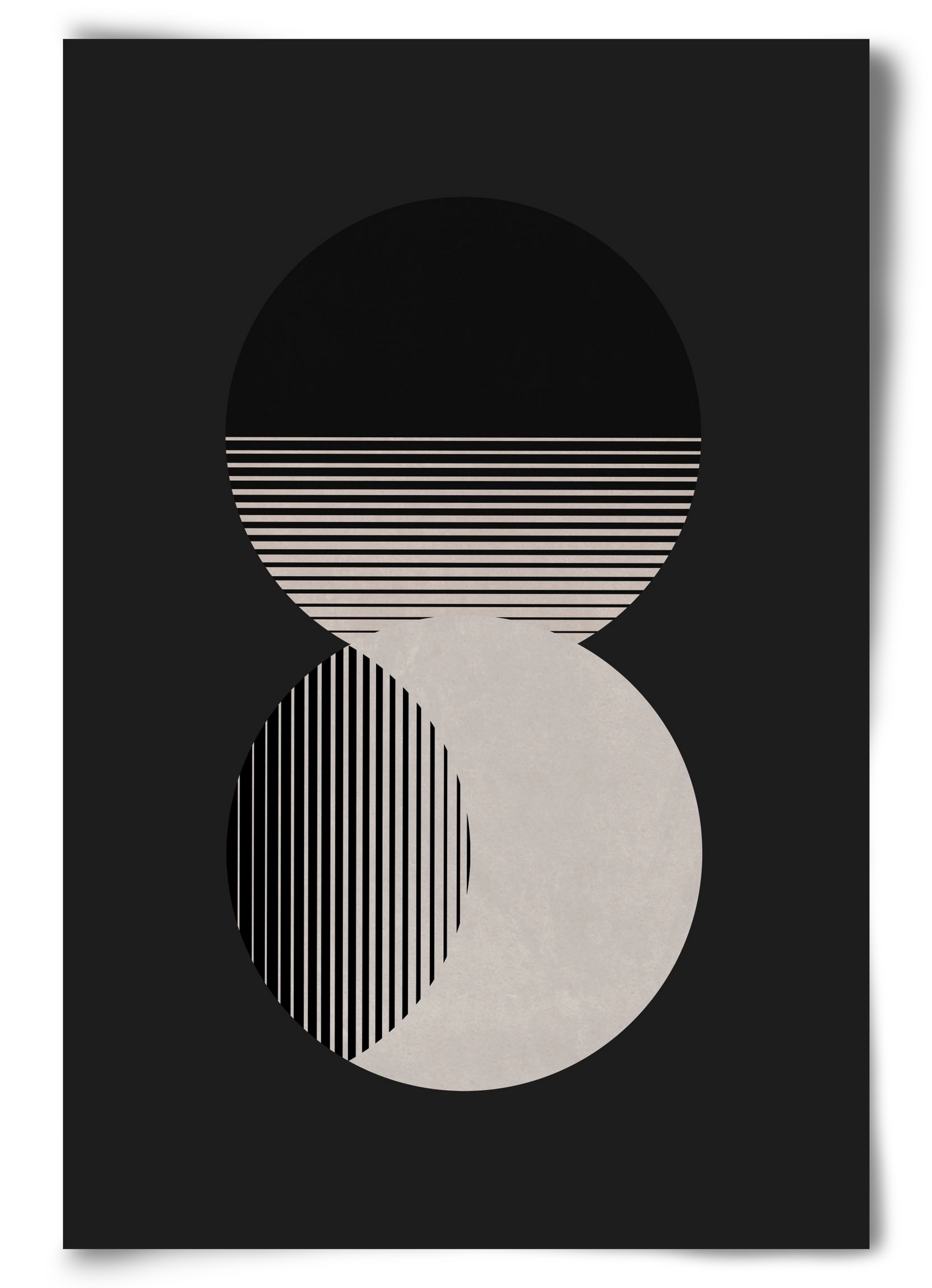 Circle Sun & Moon BW, 60x90 cm, Keret nélkül