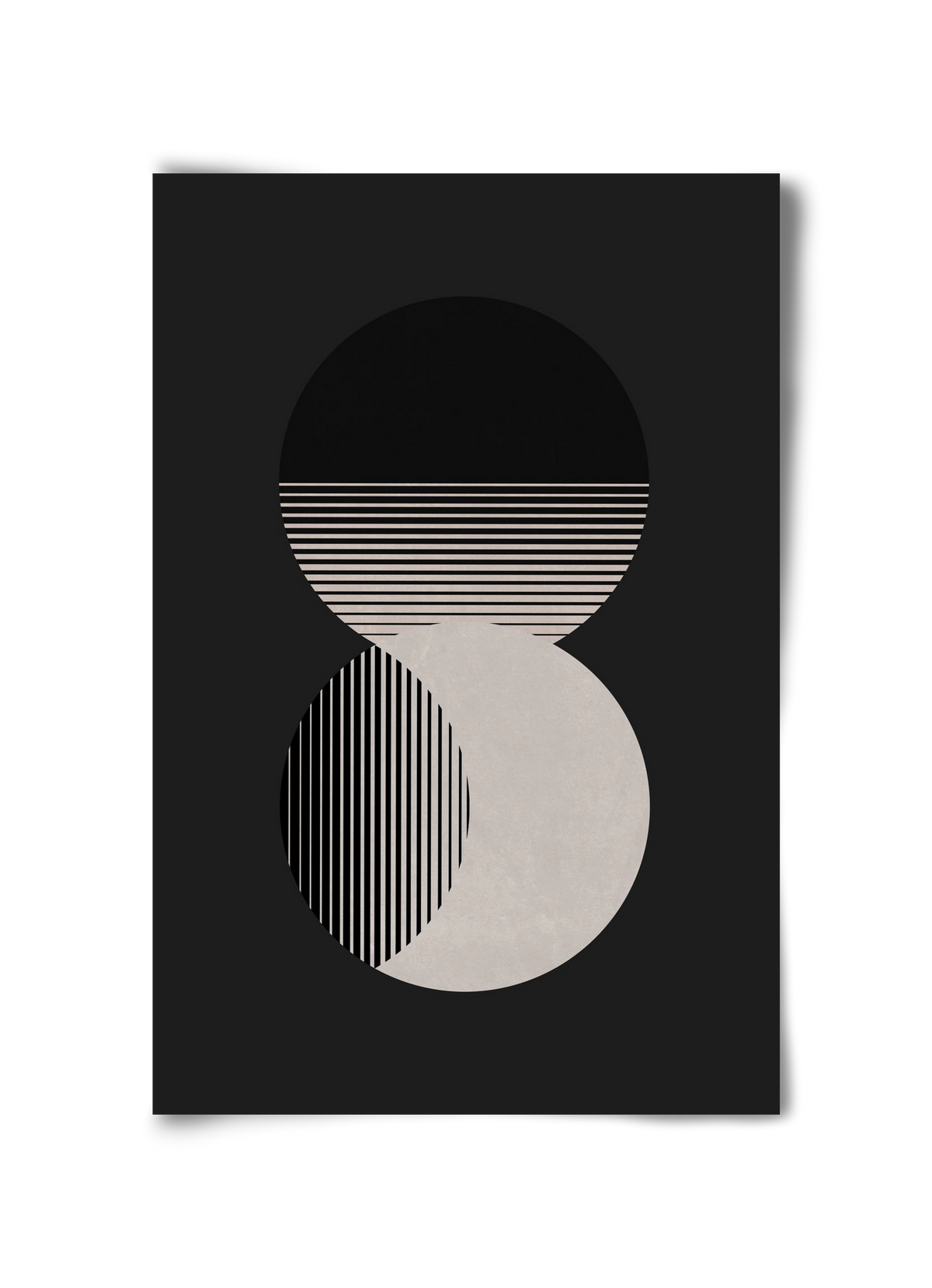 Circle Sun & Moon BW, 30x45 cm, Keret nélkül