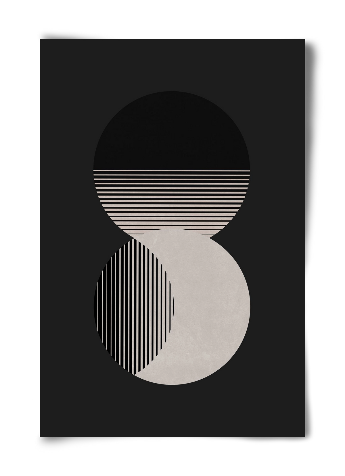 Circle Sun & Moon BW, 40x60 cm, Keret nélkül