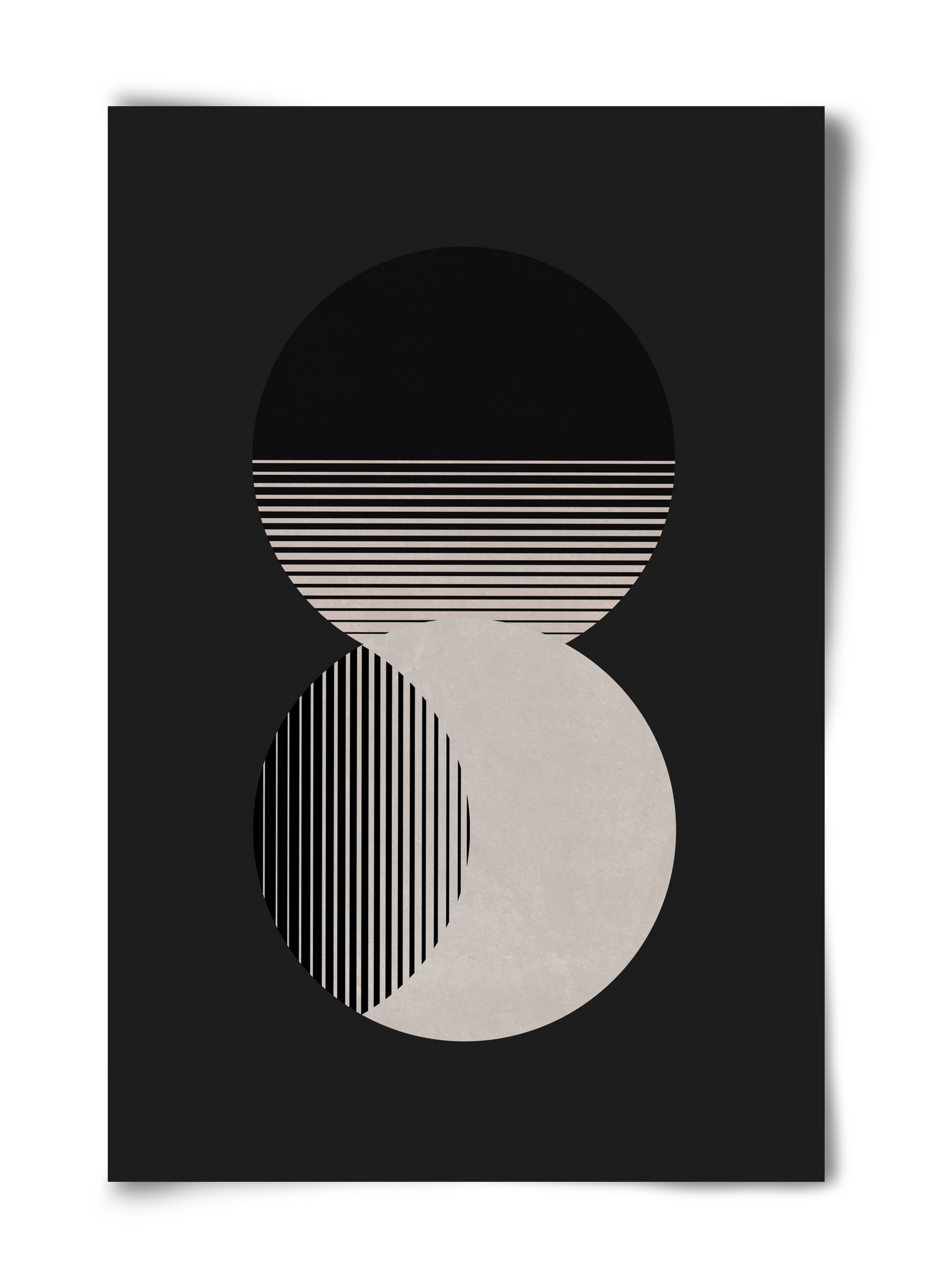 Circle Sun & Moon BW, 40x60 cm, Keret nélkül