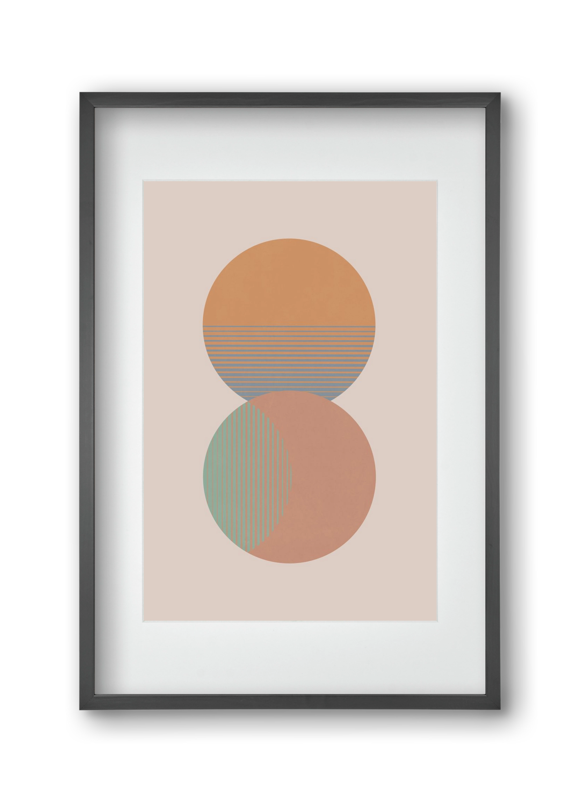 Circle Sun & Moon Colour, 30x45 cm (20x30 cm), Fekete keret, paszpartuval