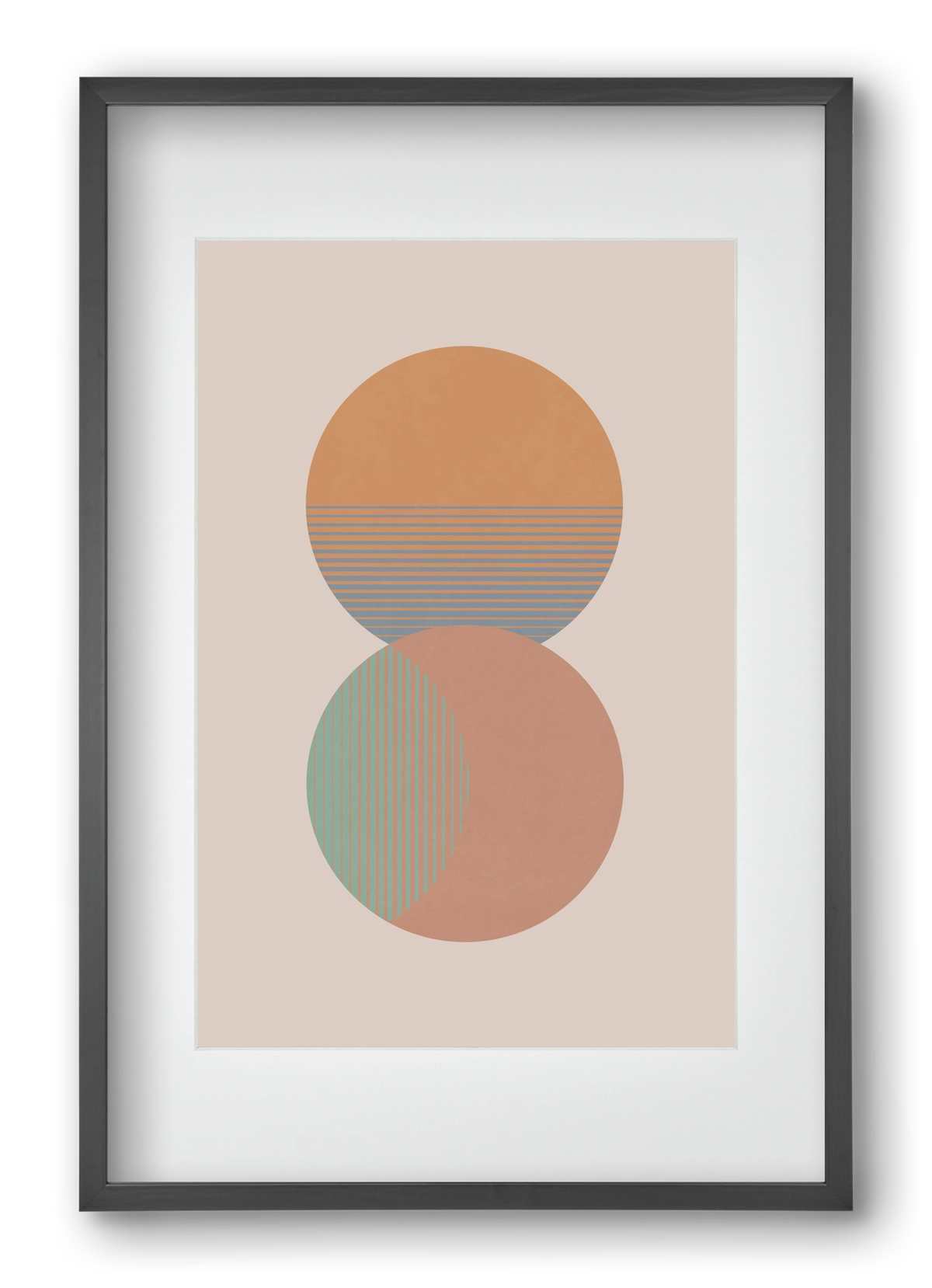 Circle Sun & Moon Colour, 40x60 cm (30x45 cm), Fekete keret, paszpartuval