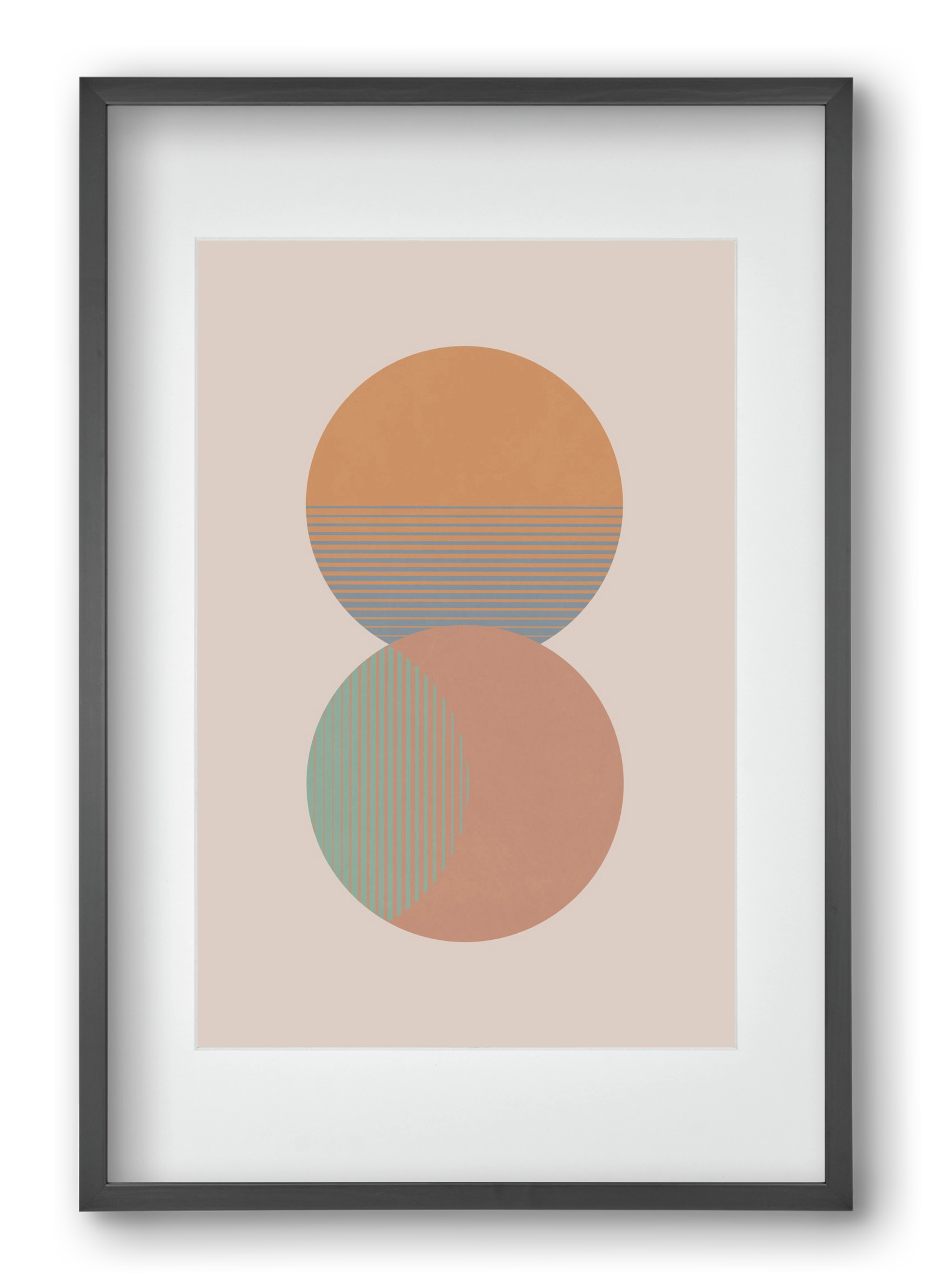 Circle Sun & Moon Colour, 40x60 cm (30x45 cm), Fekete keret, paszpartuval