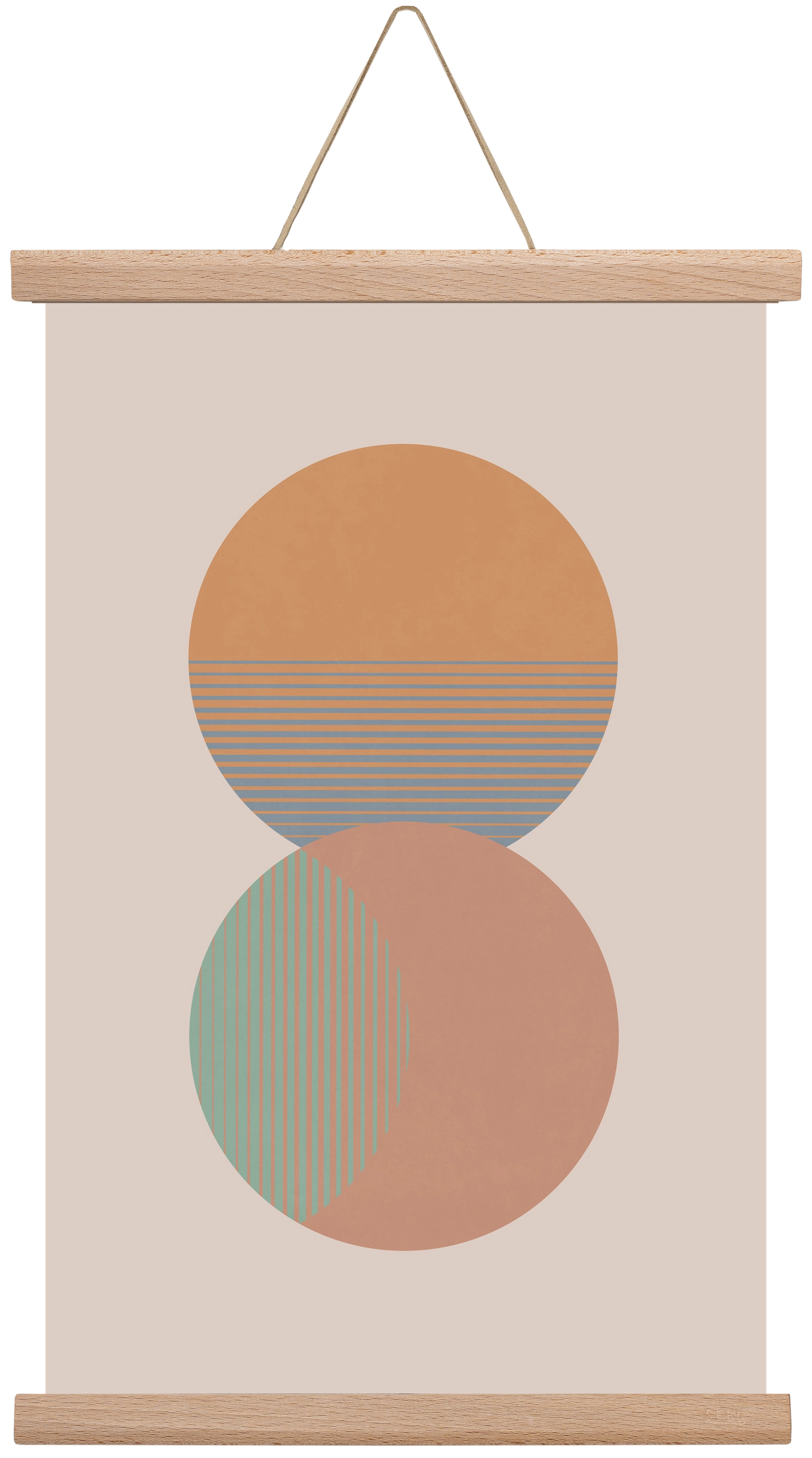 Circle Sun & Moon Colour, 30x45 cm (30x45 cm), Tölgy akasztó