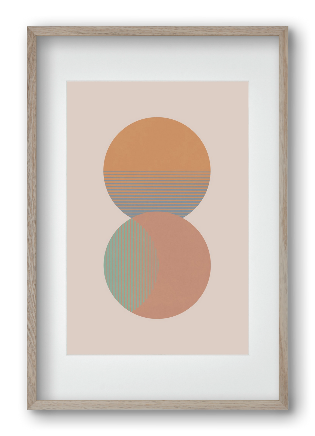 Circle Sun & Moon Colour, 40x60 cm (30x45 cm), Tölgy keret, paszpartuval