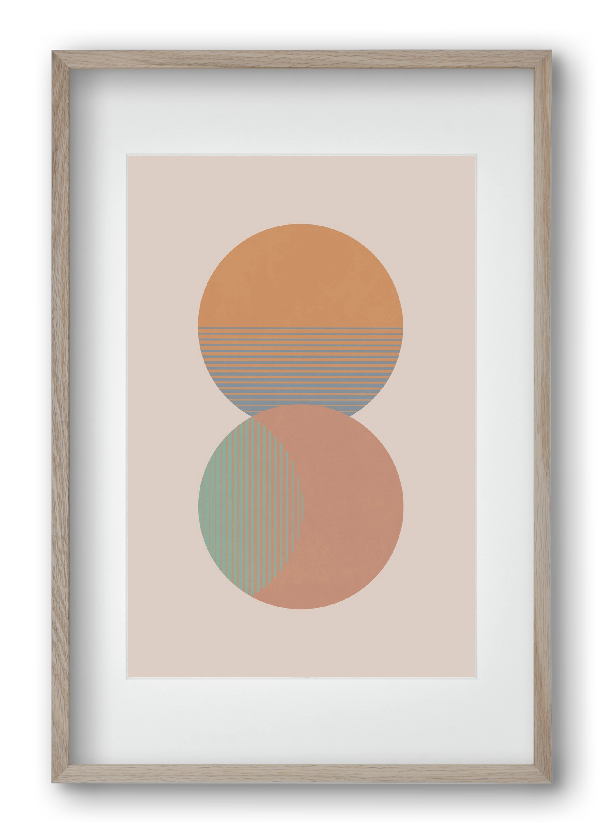 Circle Sun & Moon Colour, 40x60 cm (30x45 cm), Tölgy keret, paszpartuval