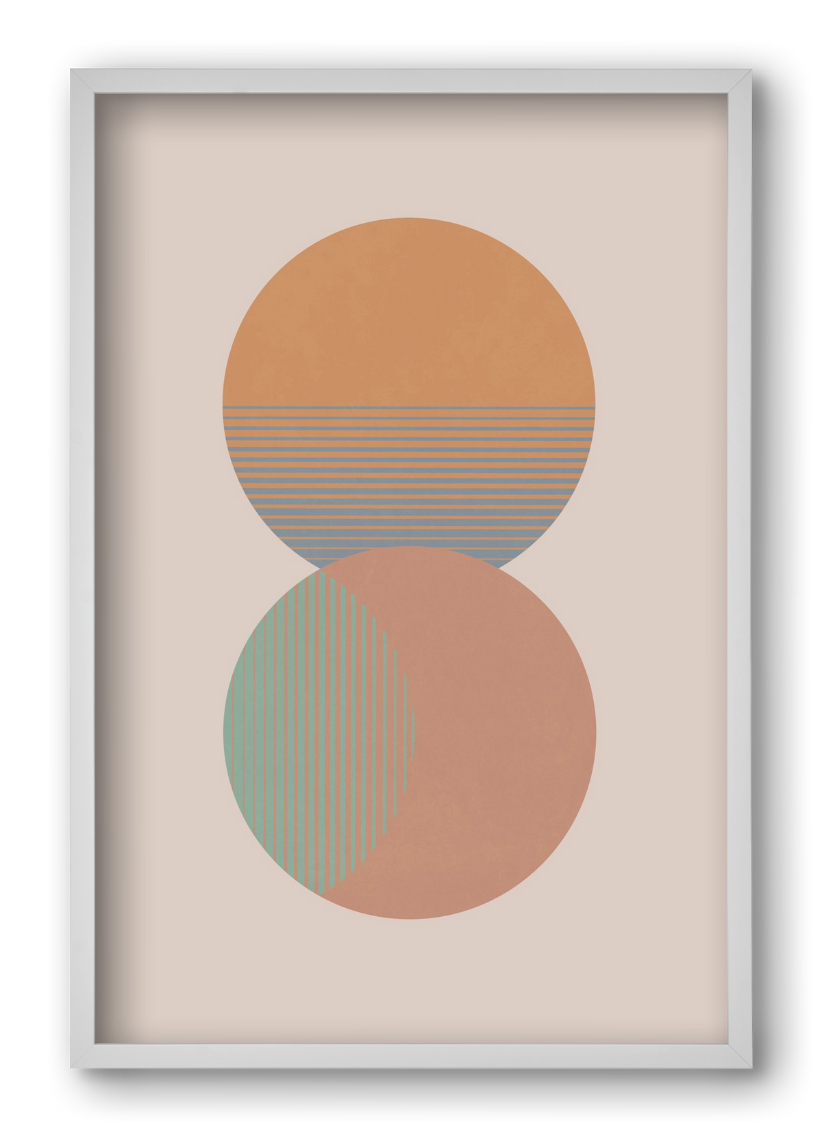 Circle Sun & Moon Colour, 40x60 cm (40x60 cm), Fehér keret